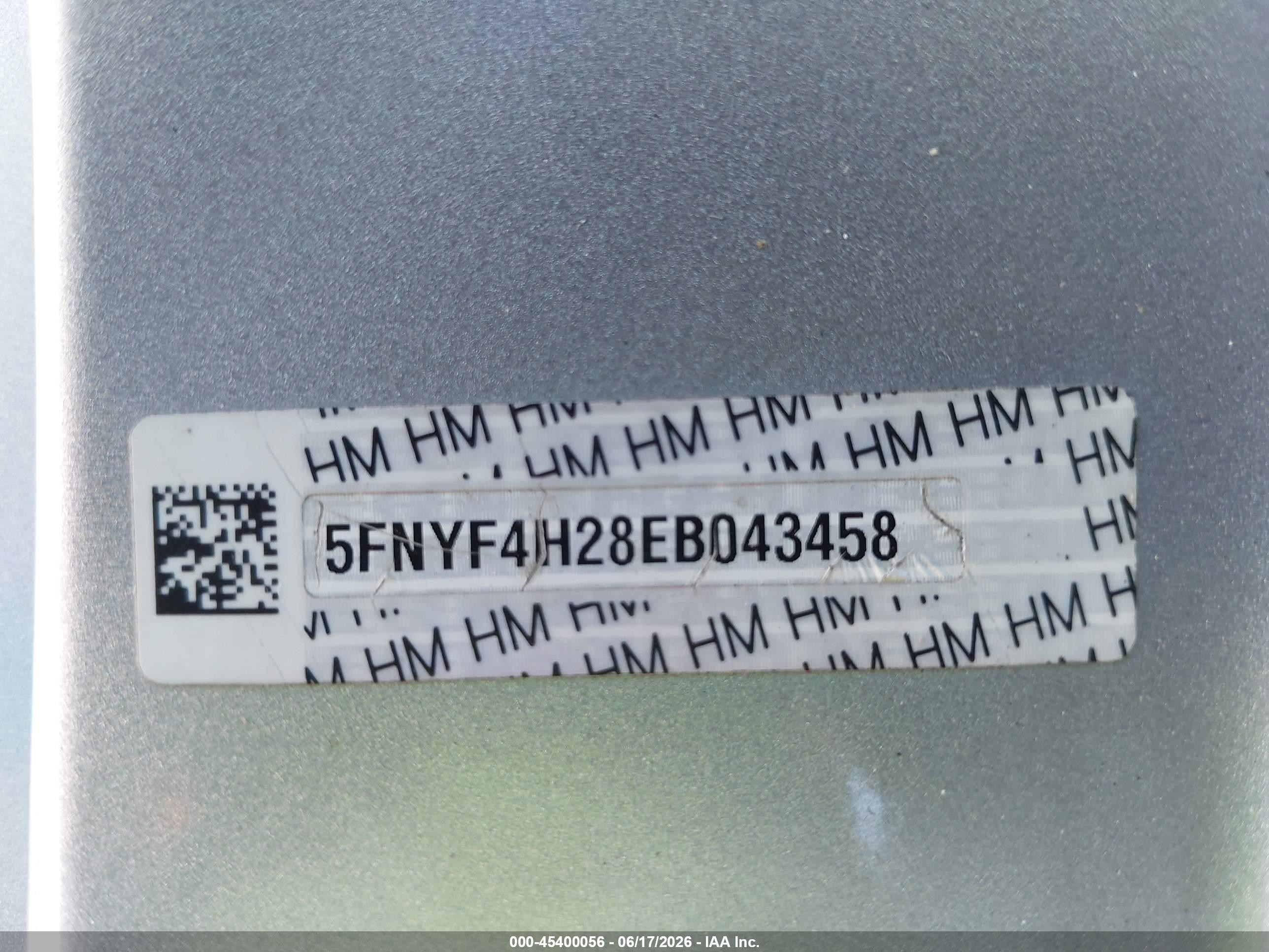 2014 Honda Pilot Lx Серебряный vin: 5FNYF4H28EB043458