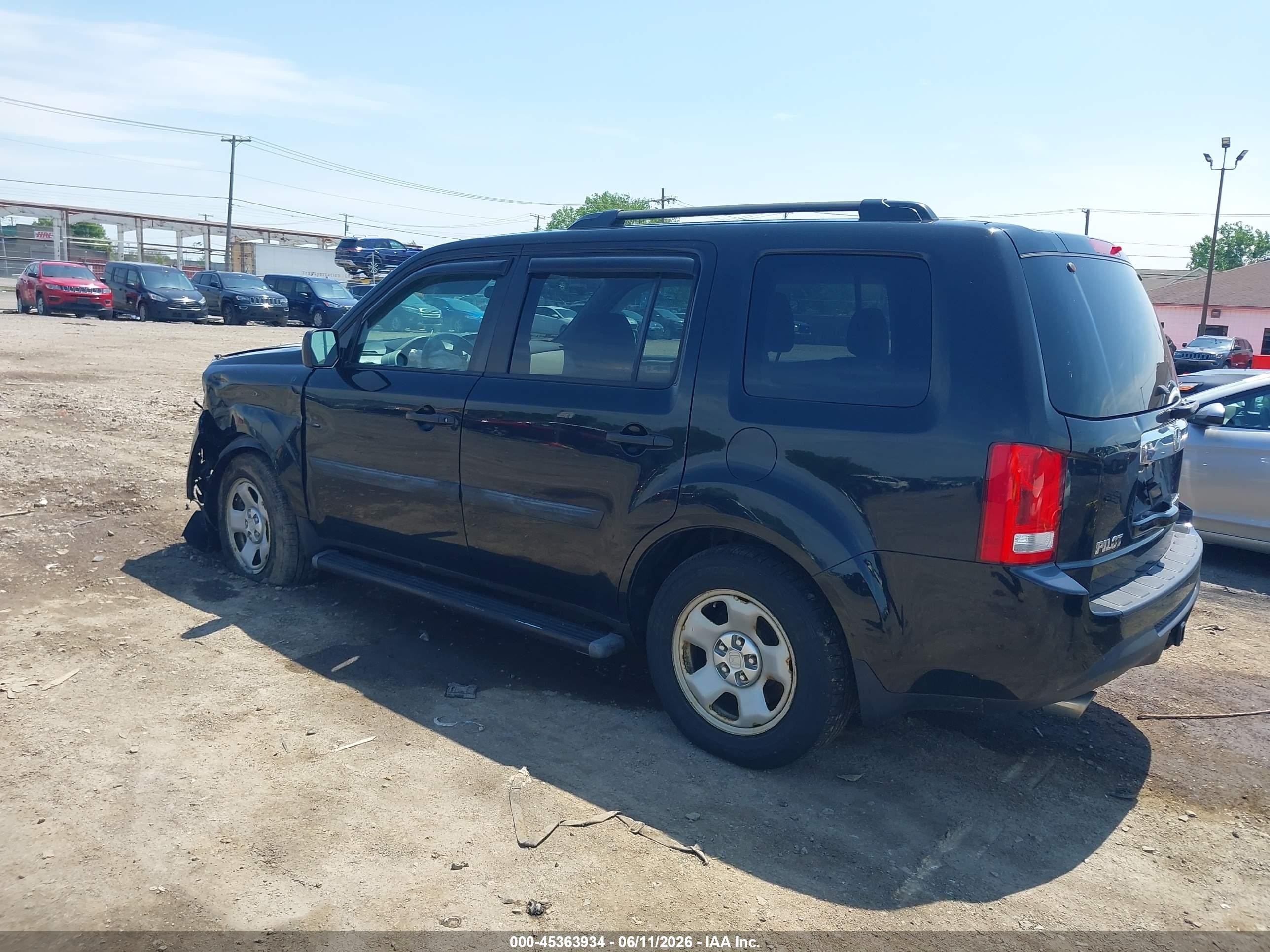 2014 Honda Pilot Lx Black vin: 5FNYF4H28EB054668