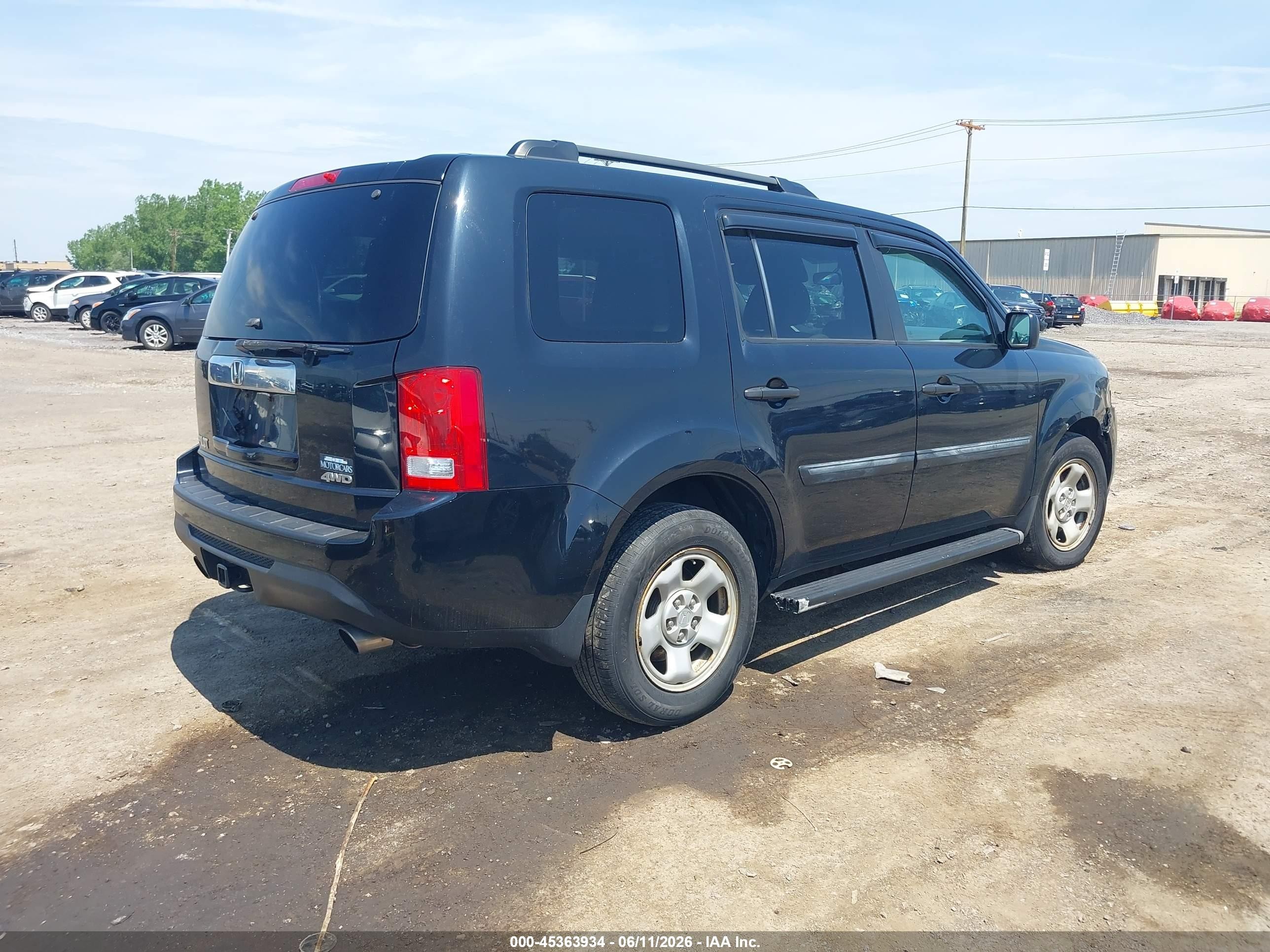 2014 Honda Pilot Lx Black vin: 5FNYF4H28EB054668