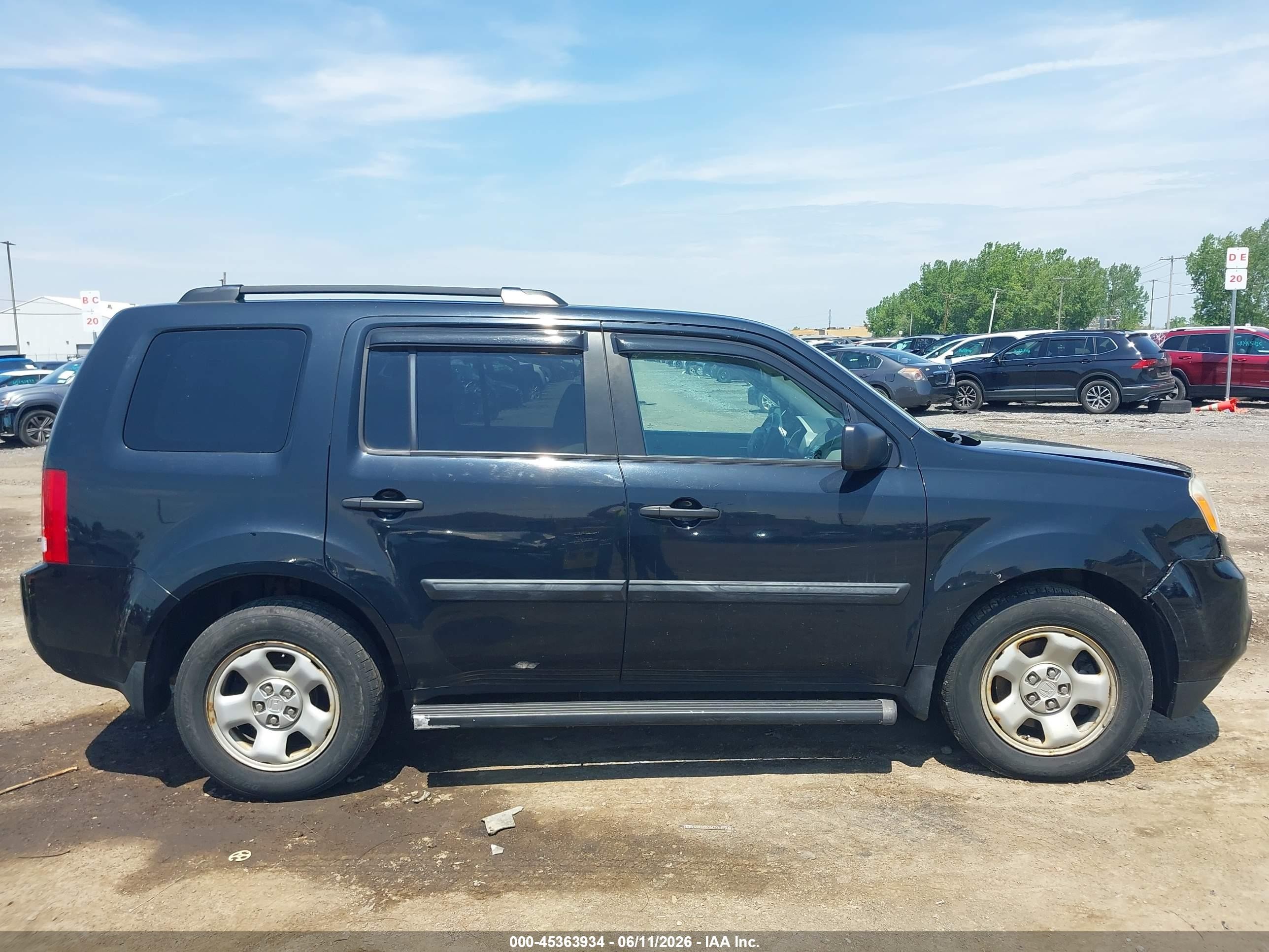 2014 Honda Pilot Lx Black vin: 5FNYF4H28EB054668
