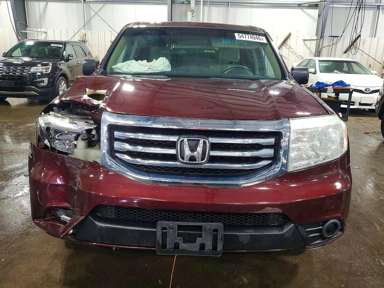 2015 Honda Pilot Lx Maroon vin: 5FNYF4H28FB020876