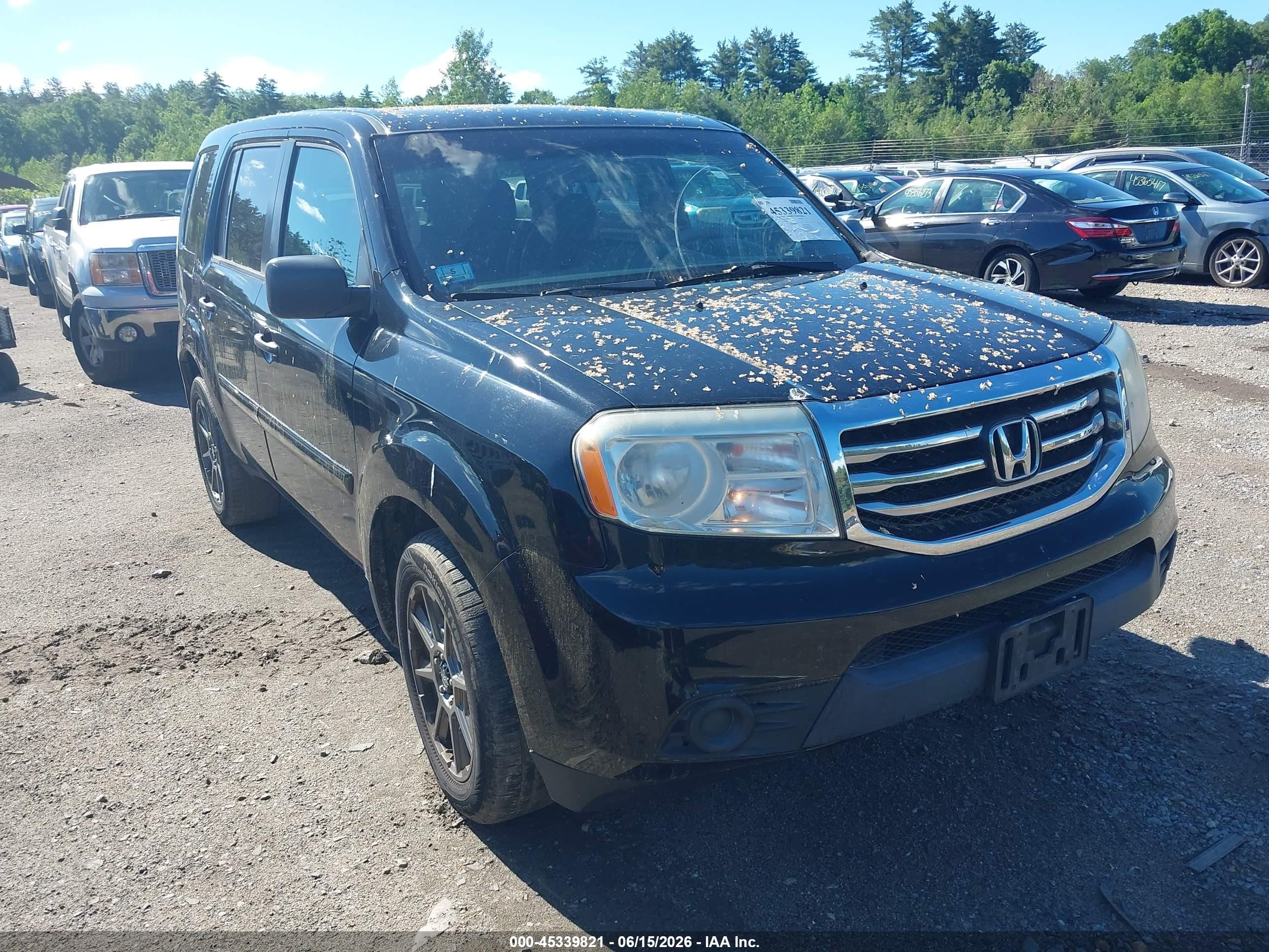 2015 Honda Pilot Lx Black vin: 5FNYF4H28FB044482