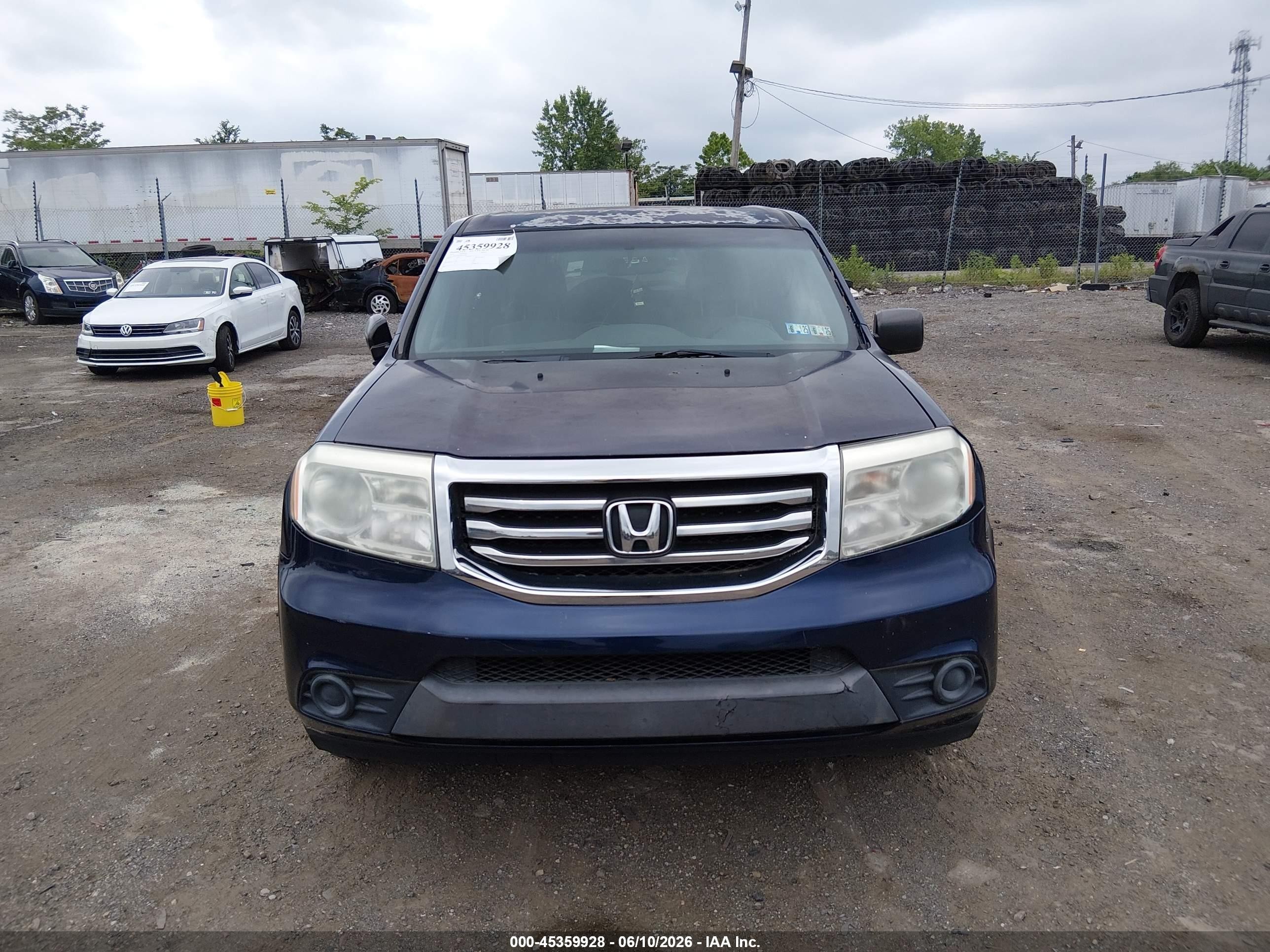 2014 Honda Pilot Lx Blue vin: 5FNYF4H29EB027091