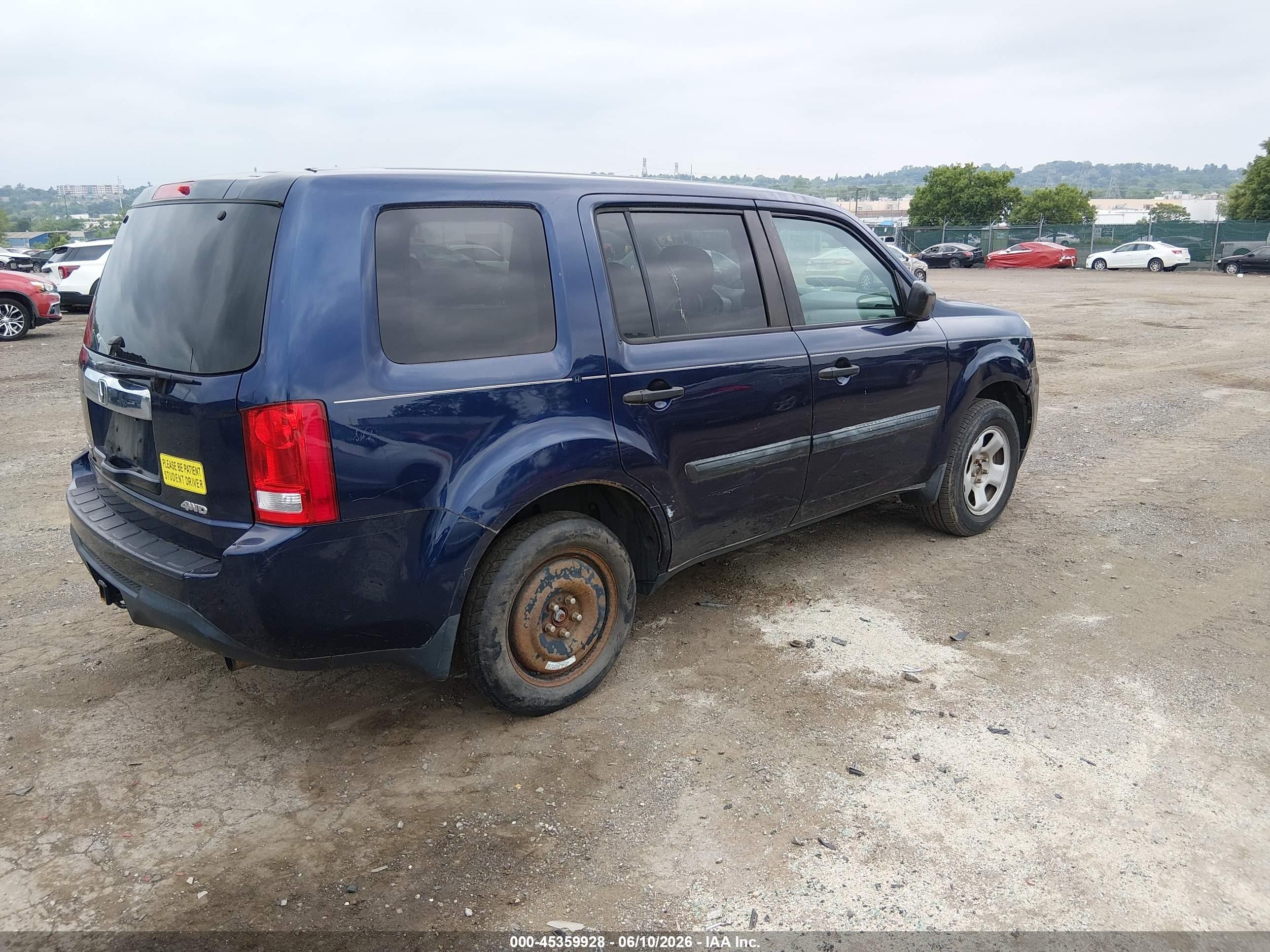 2014 Honda Pilot Lx Blue vin: 5FNYF4H29EB027091