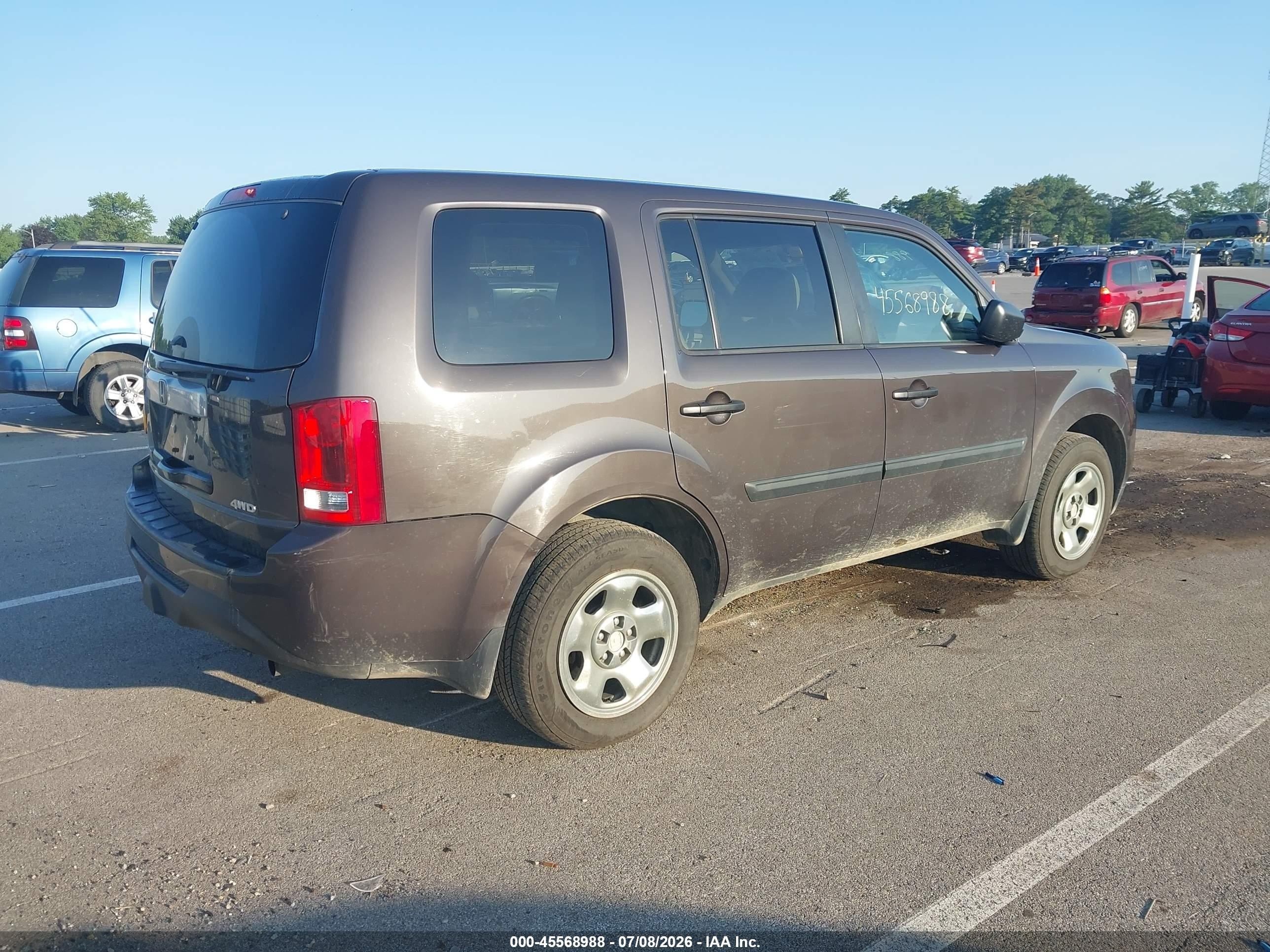 2015 Honda Pilot Lx Серый vin: 5FNYF4H29FB008235