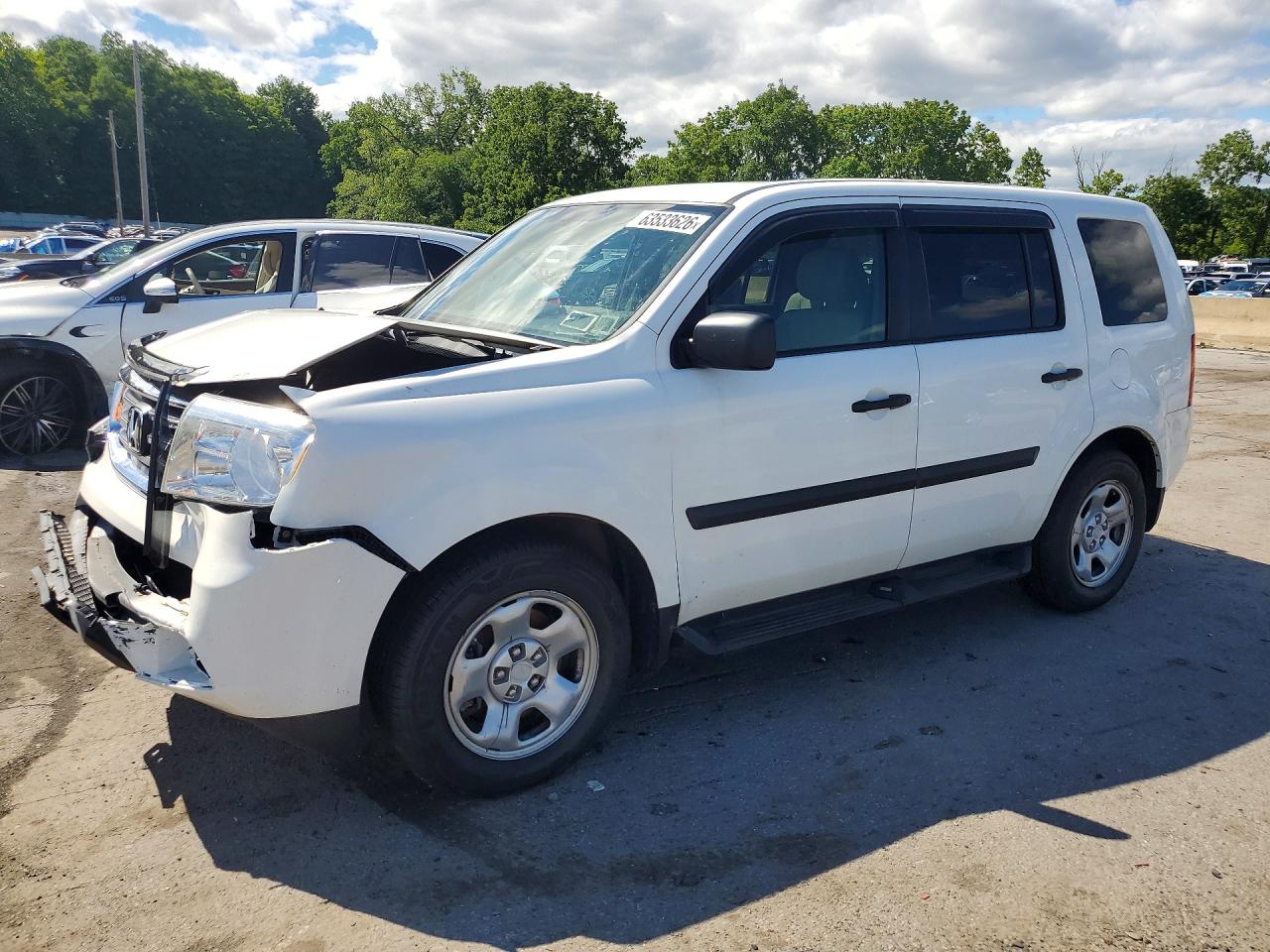 2015 Honda Pilot Lx White vin: 5FNYF4H29FB050226