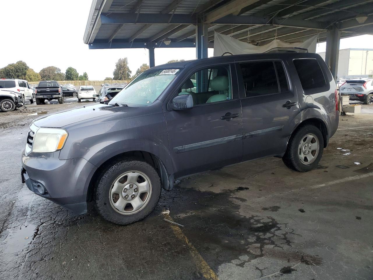 2015 Honda Pilot Lx Gray vin: 5FNYF4H29FB075983