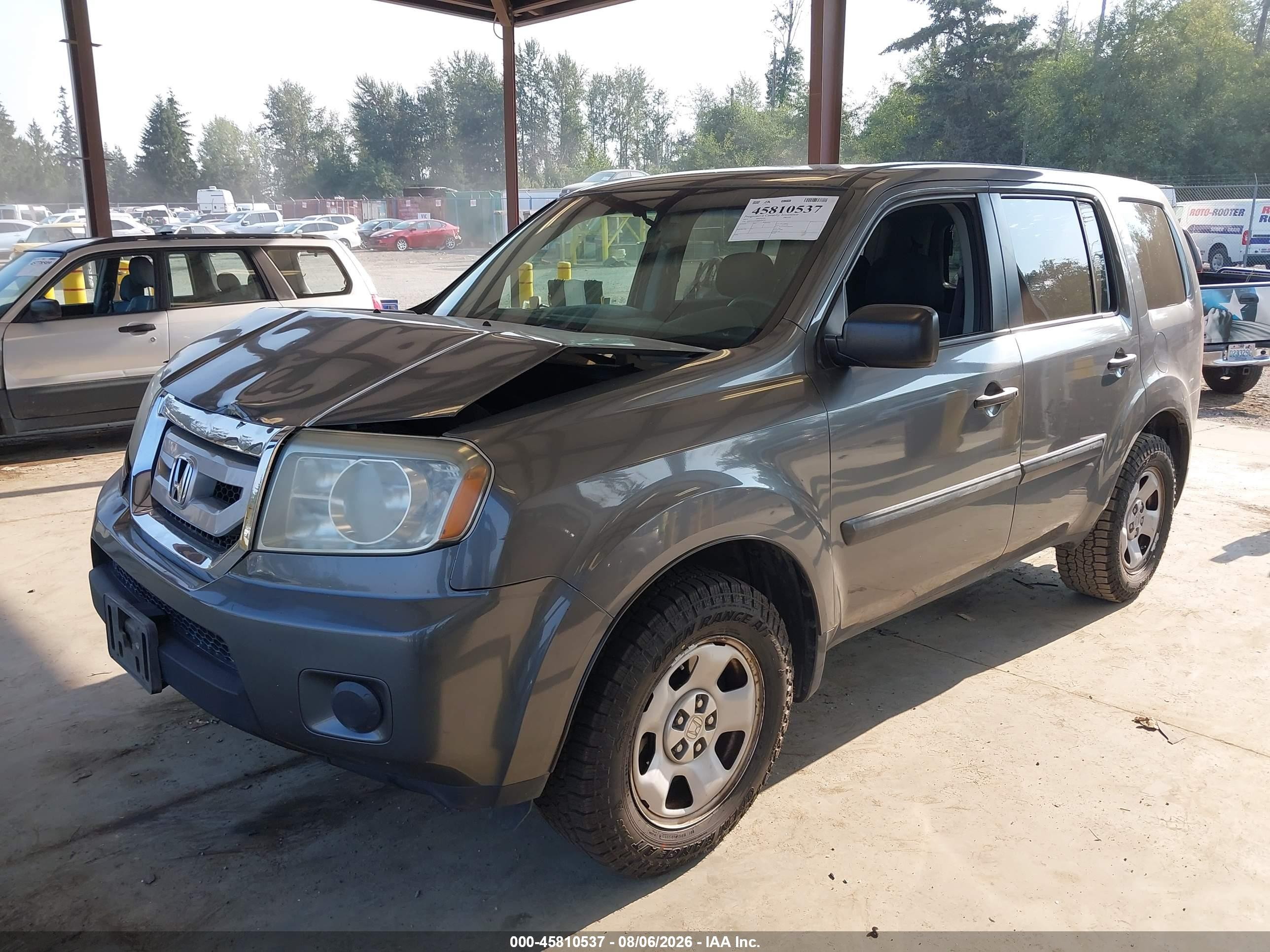 2011 Honda Pilot Lx Серый vin: 5FNYF4H2XBB028732