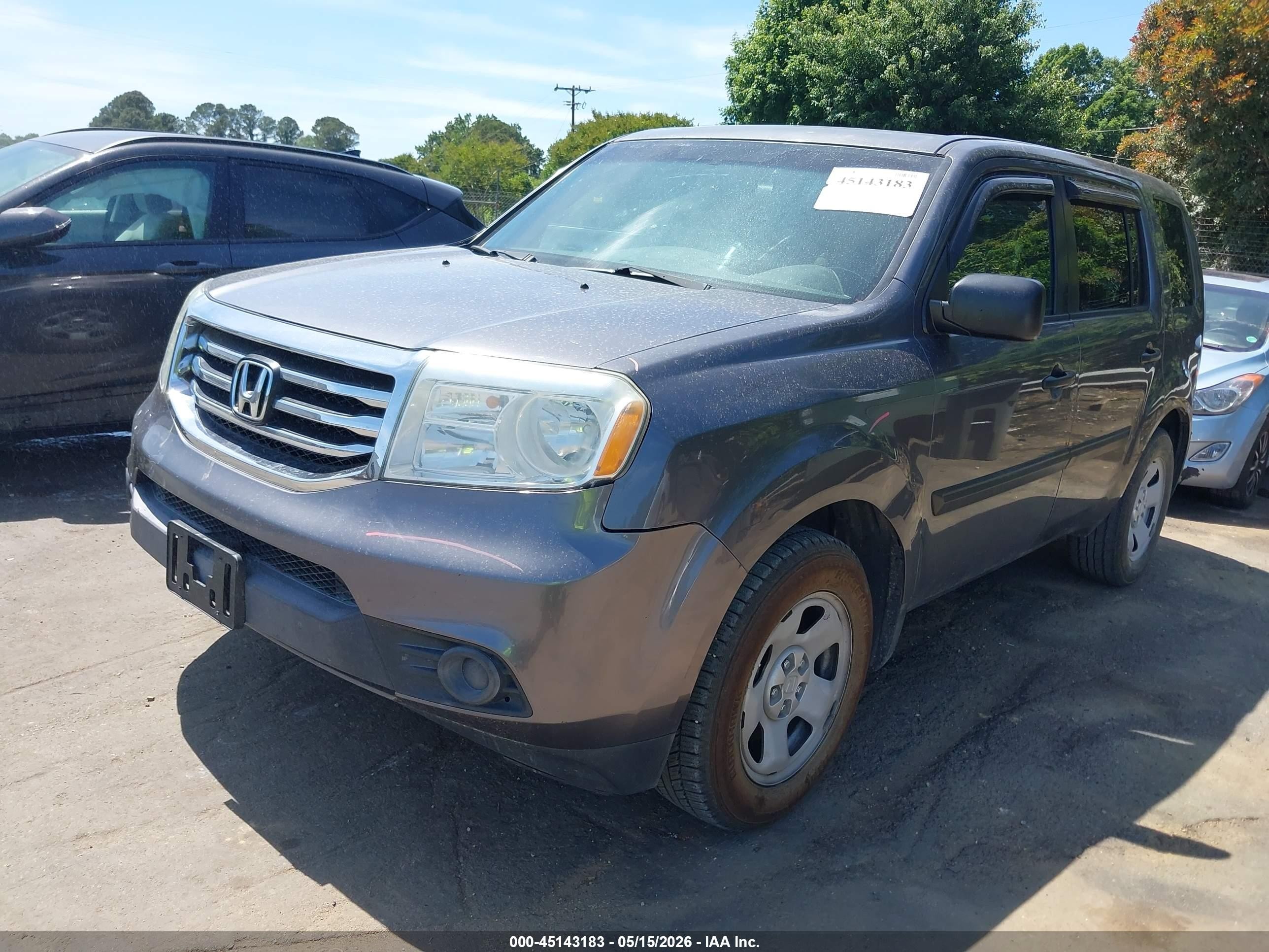 2015 Honda Pilot Lx Gray vin: 5FNYF4H2XFB026680