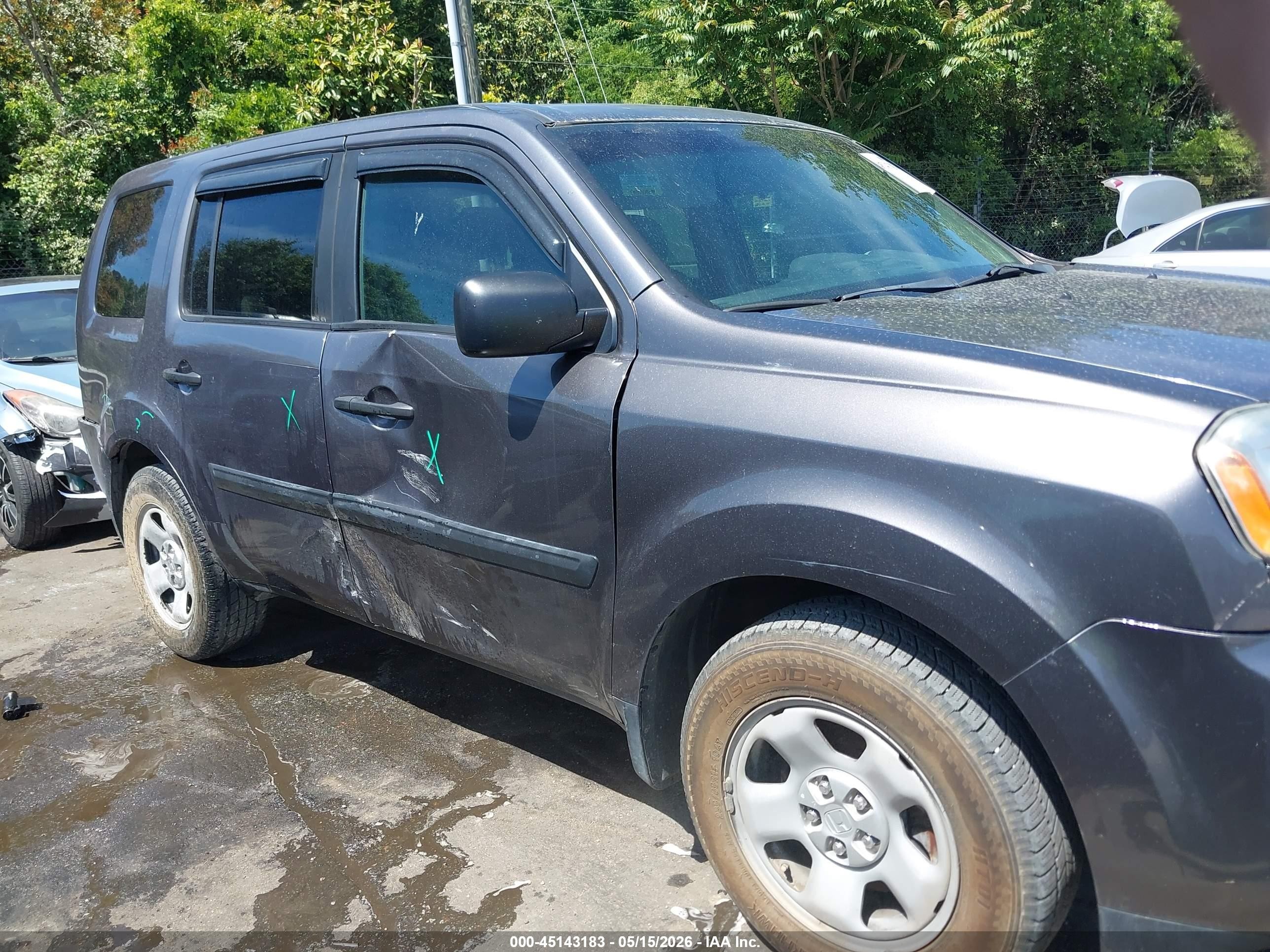2015 Honda Pilot Lx Gray vin: 5FNYF4H2XFB026680