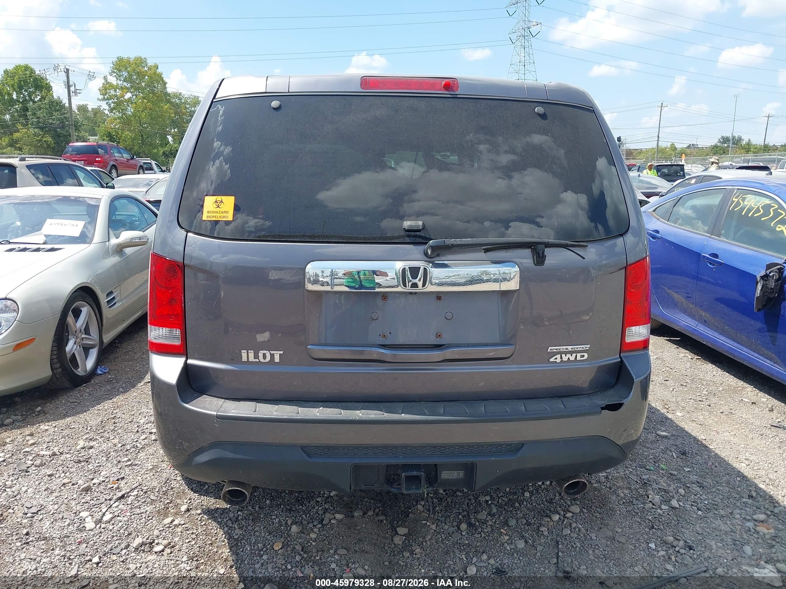 2015 Honda Pilot Se Gray vin: 5FNYF4H33FB055107