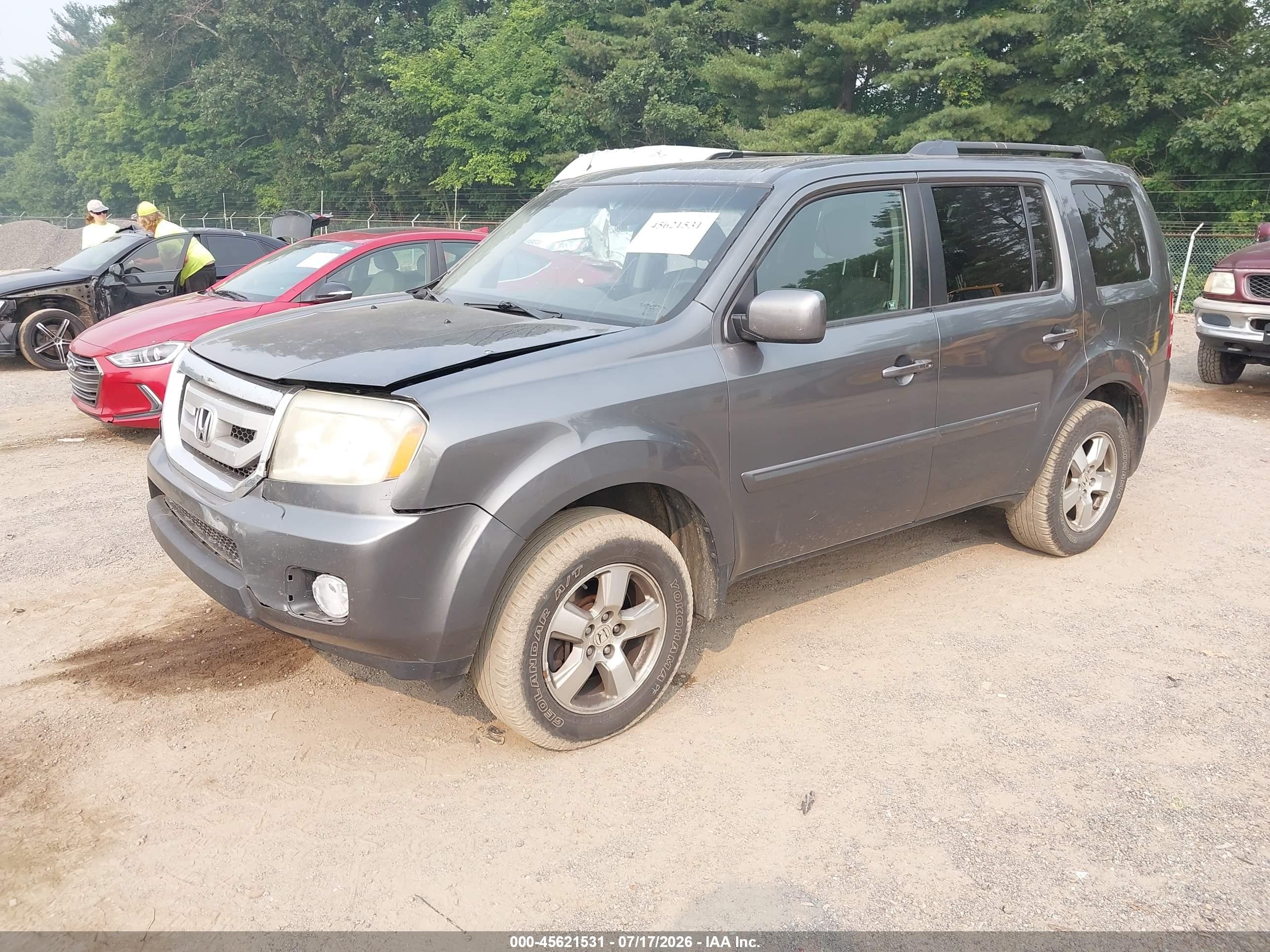 2011 Honda Pilot Ex Gray vin: 5FNYF4H40BB055018
