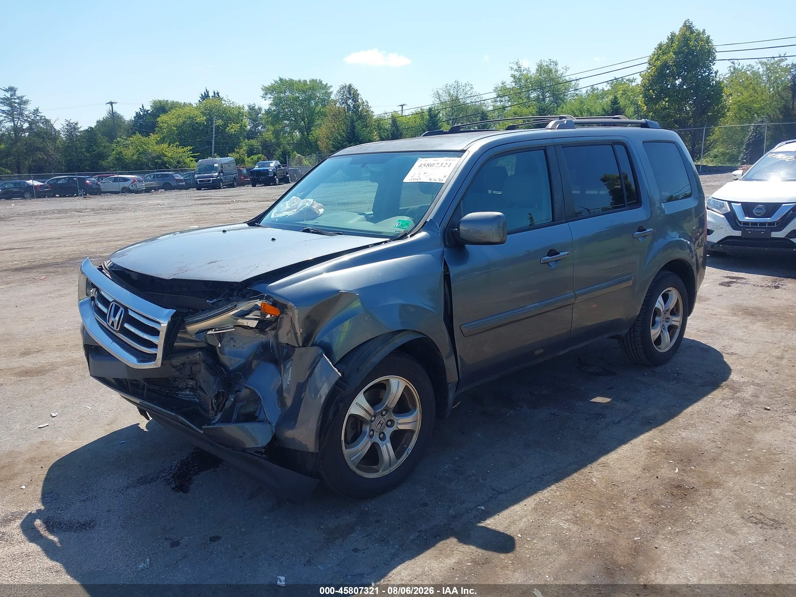 2013 Honda Pilot Ex Gray vin: 5FNYF4H40DB025665