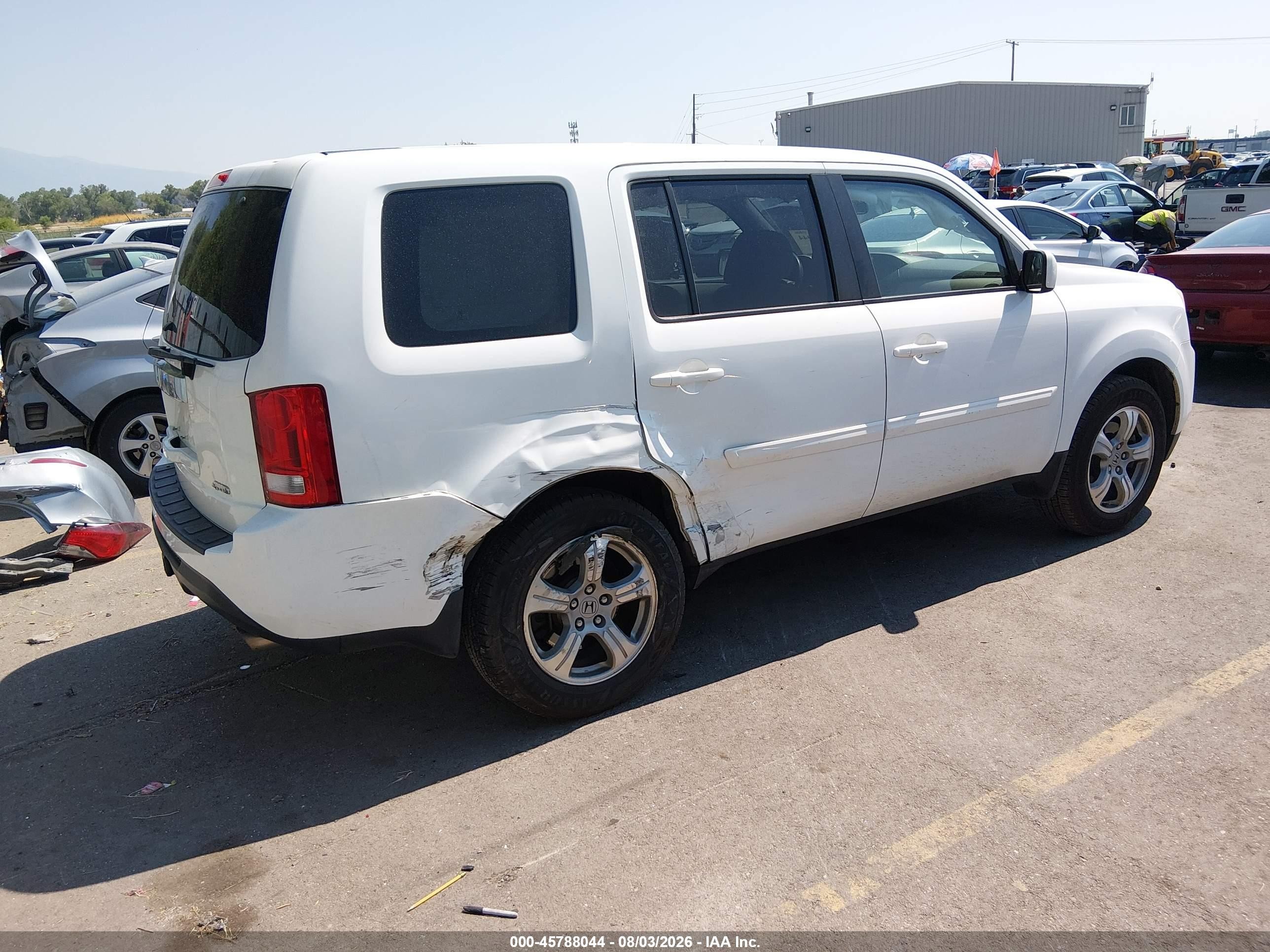 2013 Honda Pilot Ex White vin: 5FNYF4H40DB044894