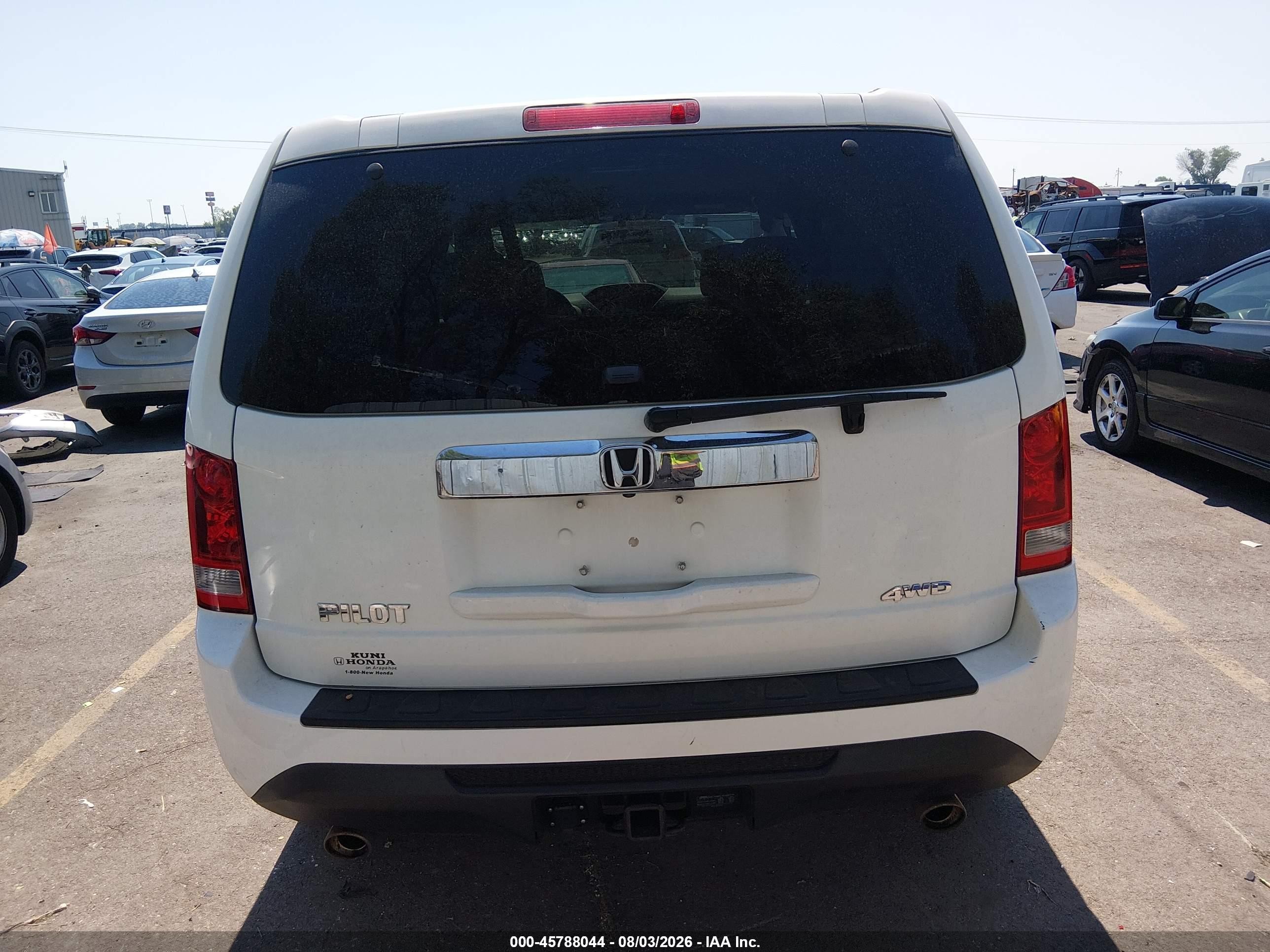 2013 Honda Pilot Ex White vin: 5FNYF4H40DB044894