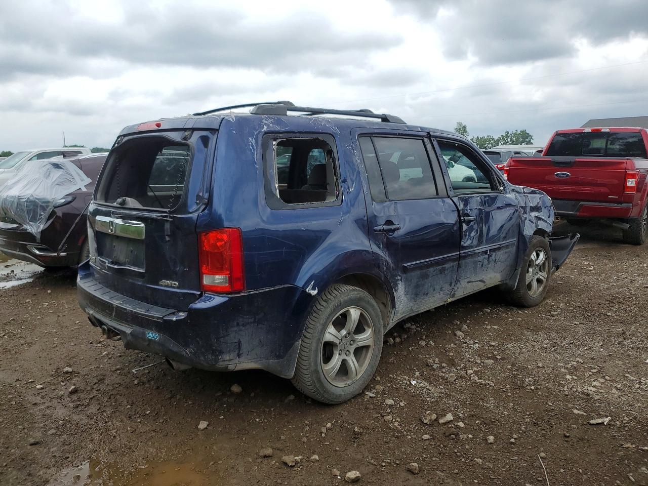 2014 Honda Pilot Ex Blue vin: 5FNYF4H40EB045819