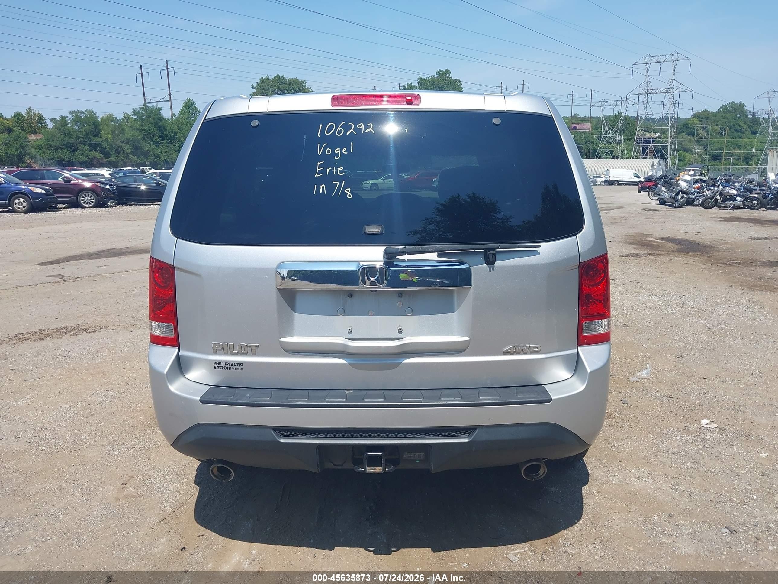 2015 Honda Pilot Ex Silver vin: 5FNYF4H40FB027872