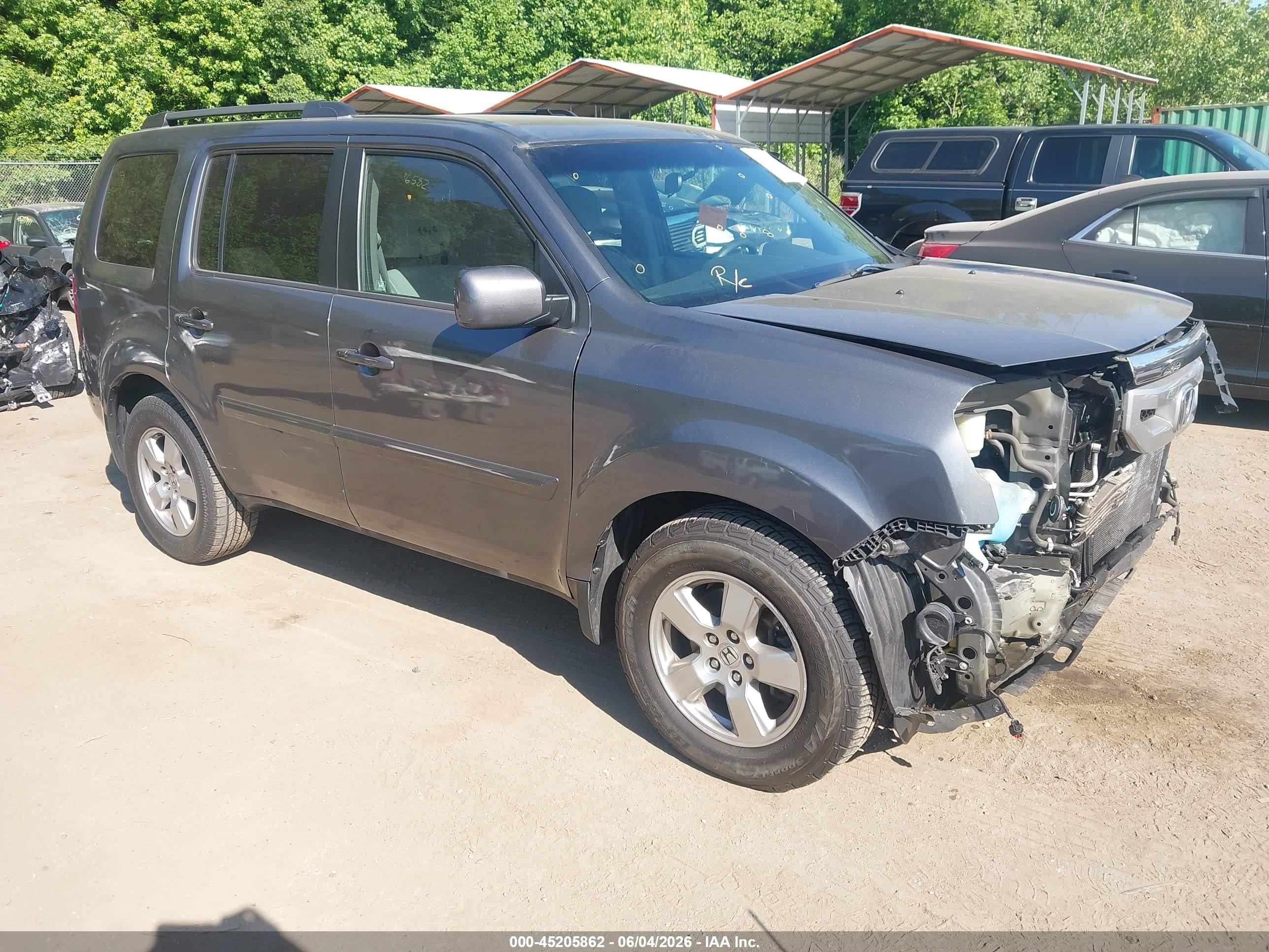 2011 Honda Pilot Ex Gray vin: 5FNYF4H41BB034419