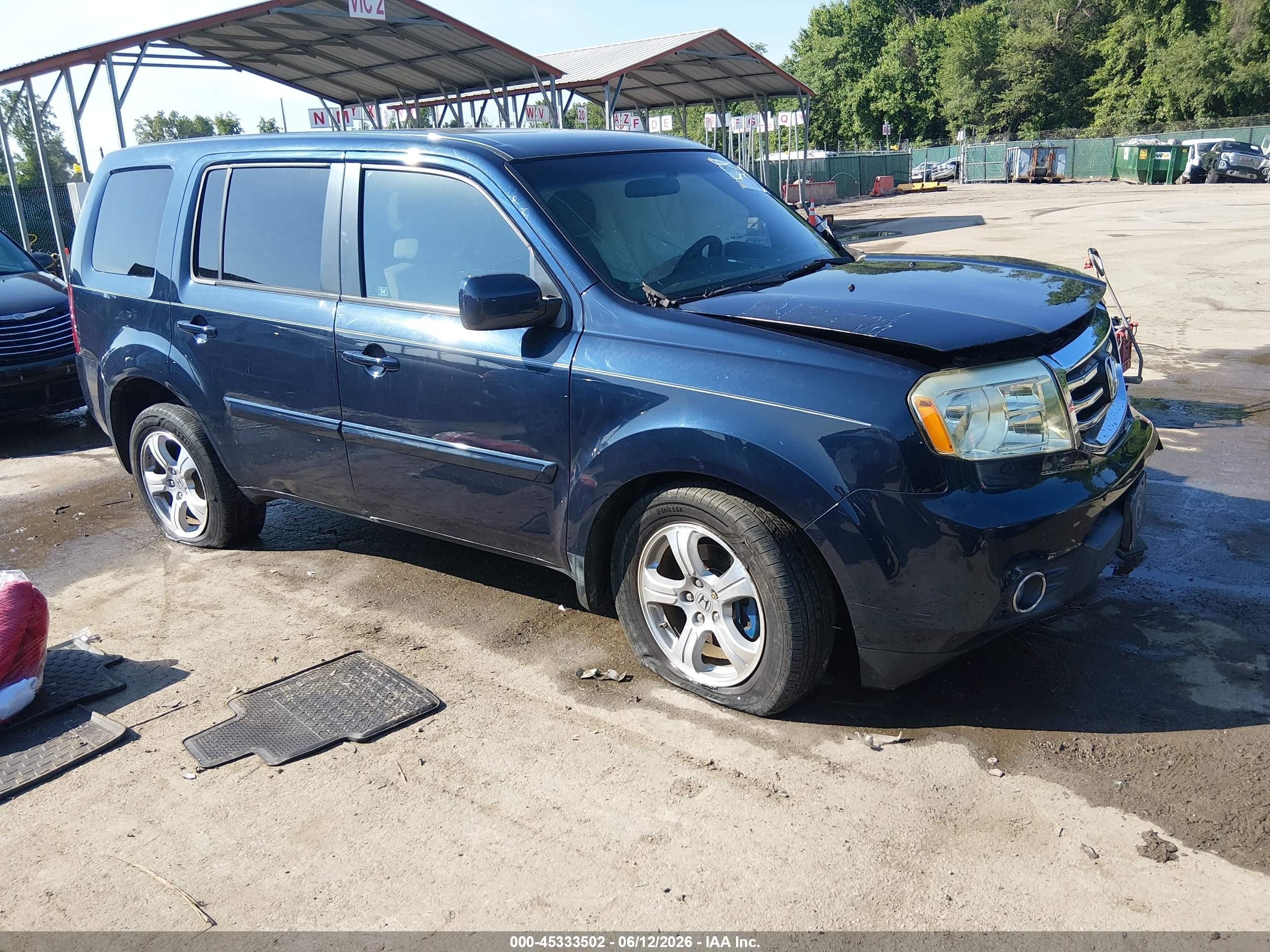 2012 Honda Pilot Ex Blue vin: 5FNYF4H41CB003589