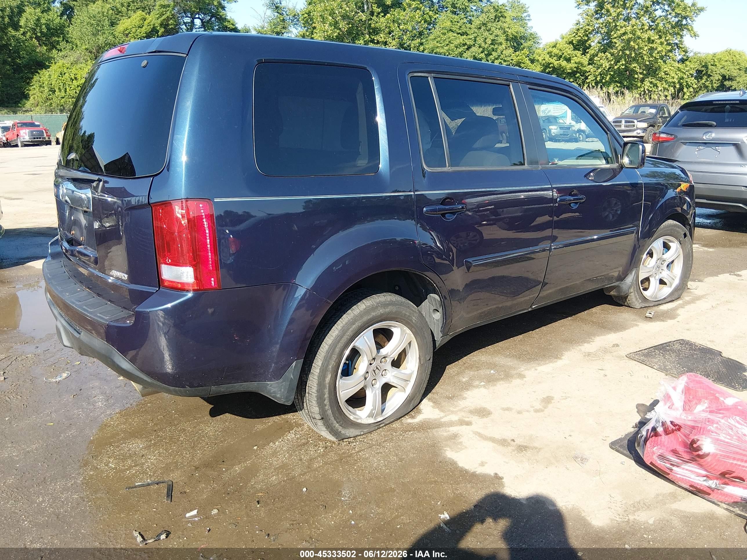 2012 Honda Pilot Ex Blue vin: 5FNYF4H41CB003589
