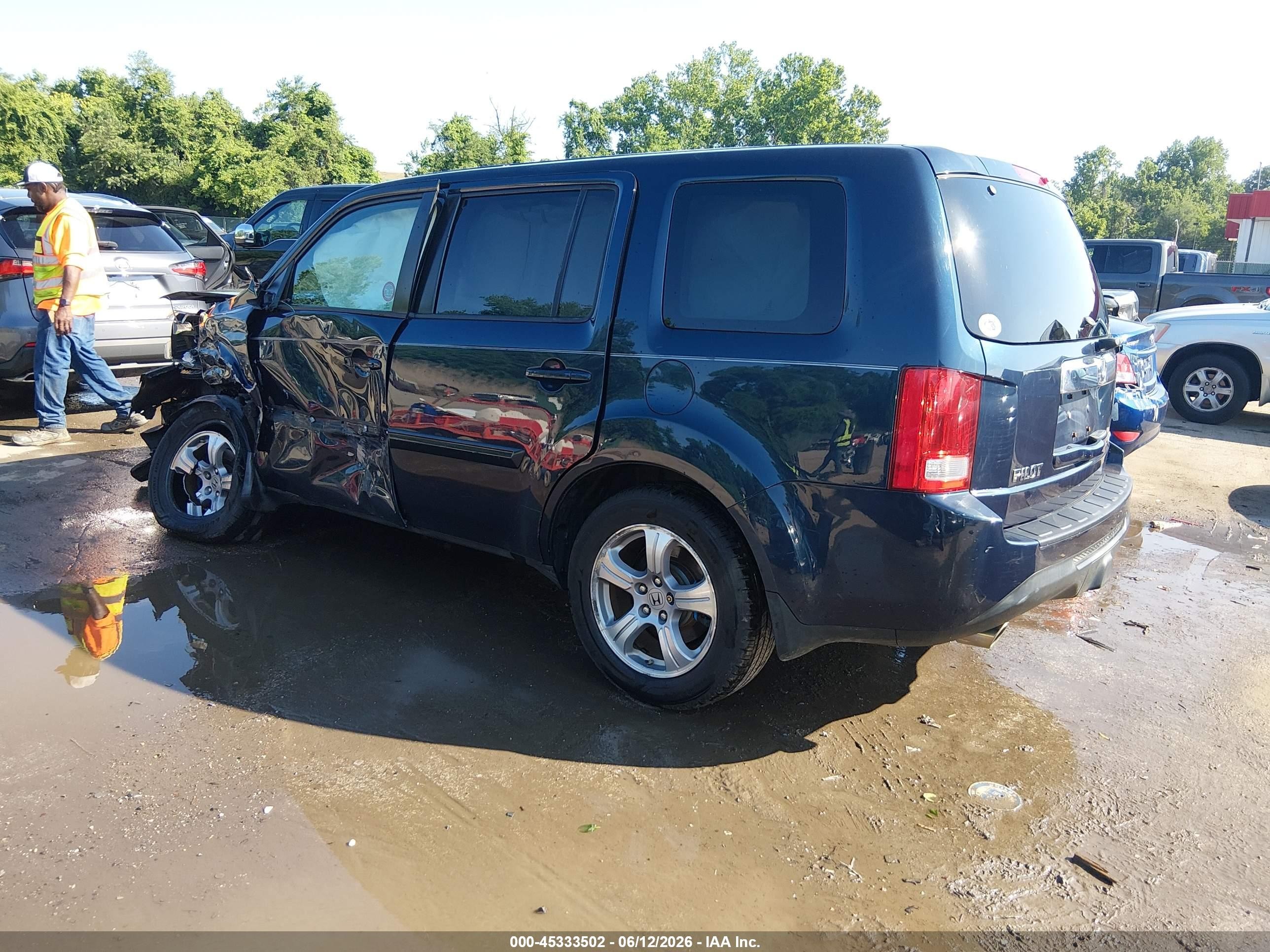 2012 Honda Pilot Ex Blue vin: 5FNYF4H41CB003589