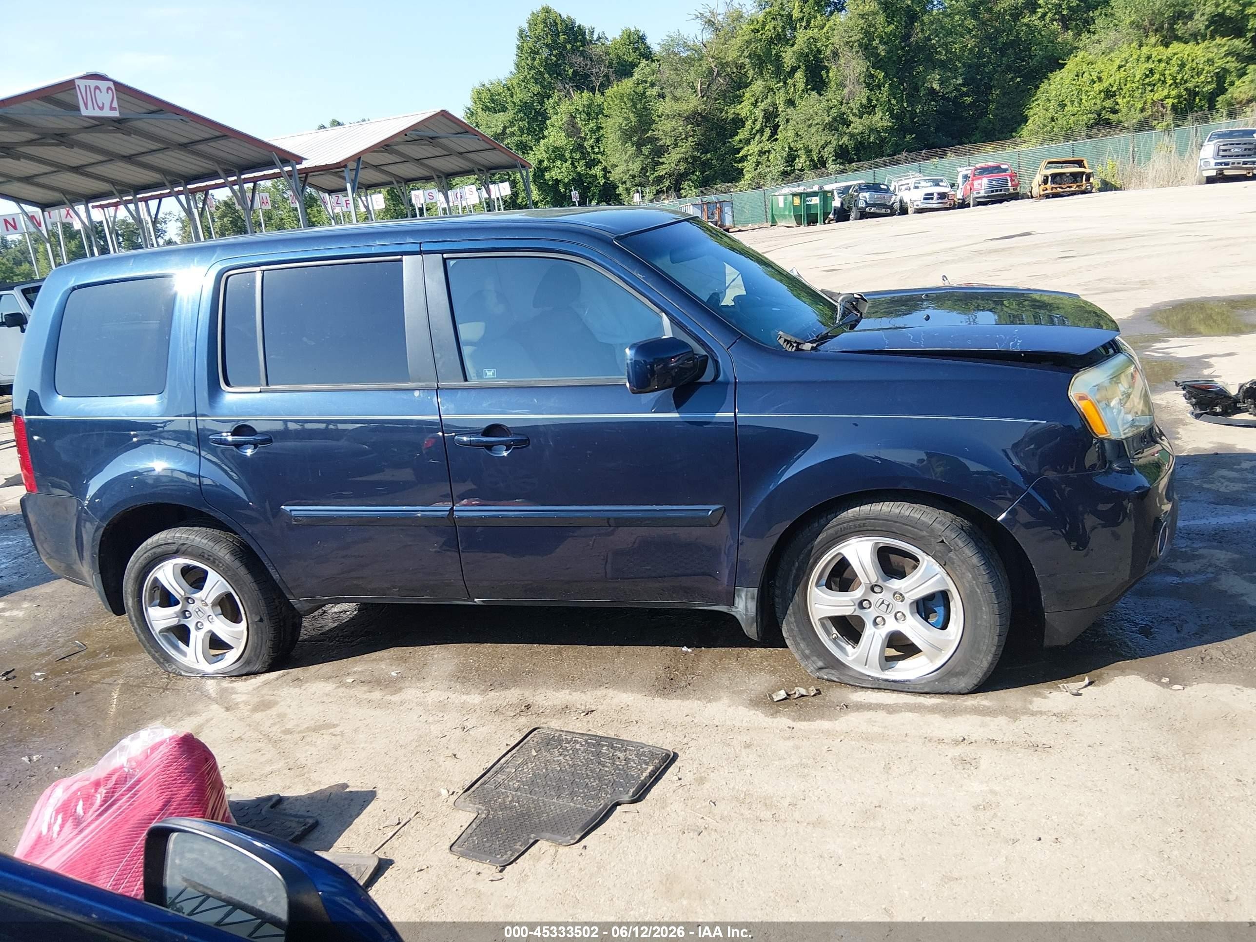 2012 Honda Pilot Ex Blue vin: 5FNYF4H41CB003589