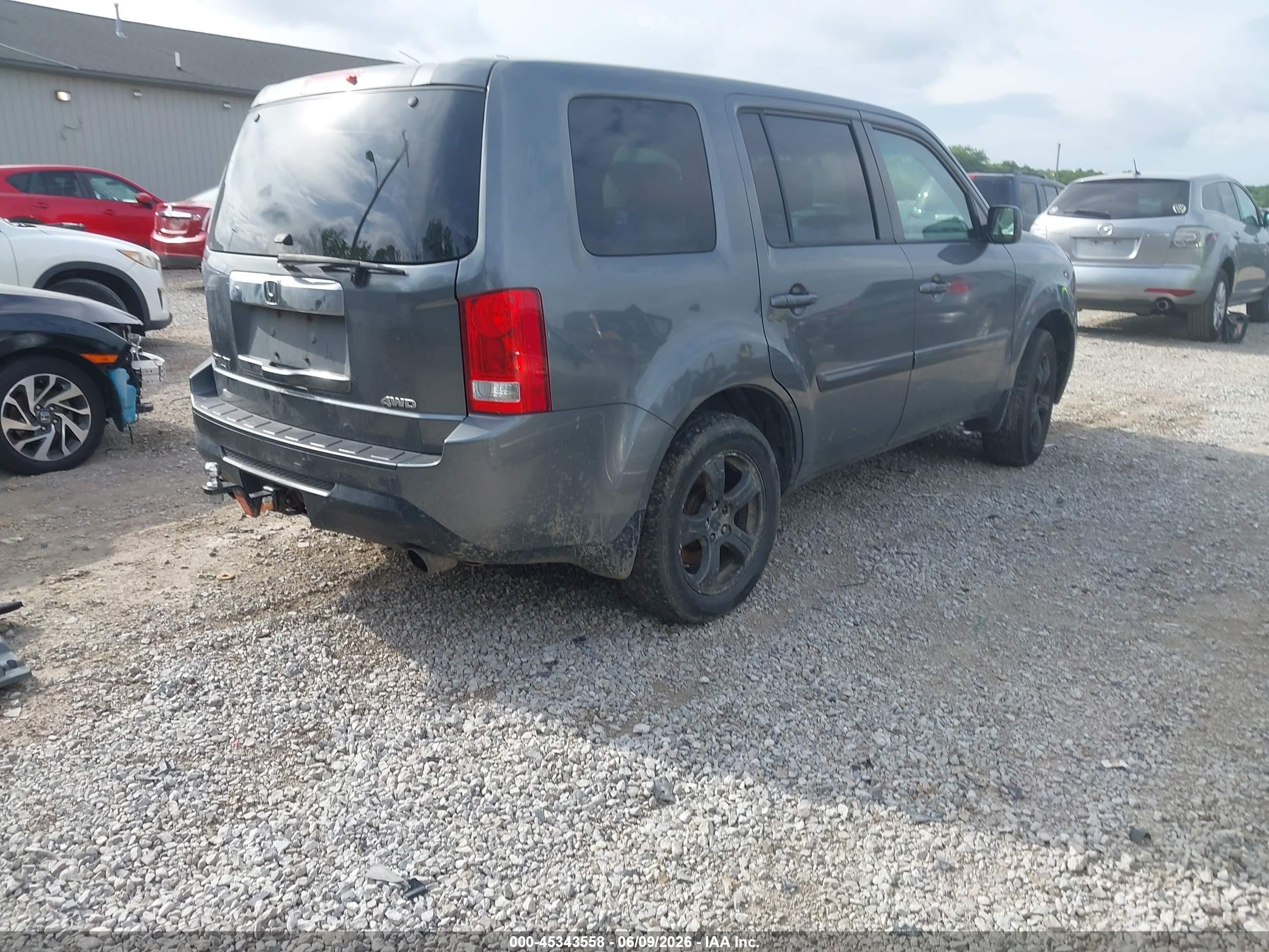 2012 Honda Pilot Ex Gray vin: 5FNYF4H41CB012728