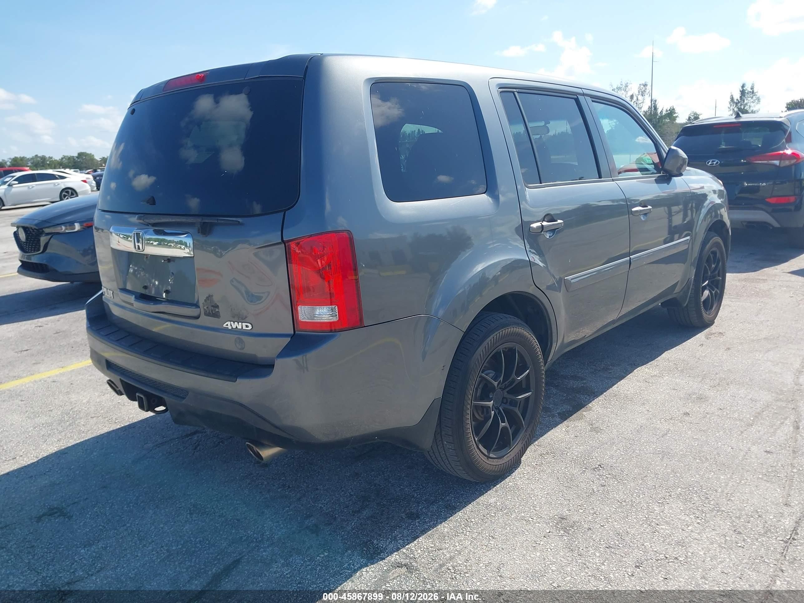 2012 Honda Pilot Ex Gray vin: 5FNYF4H41CB050184