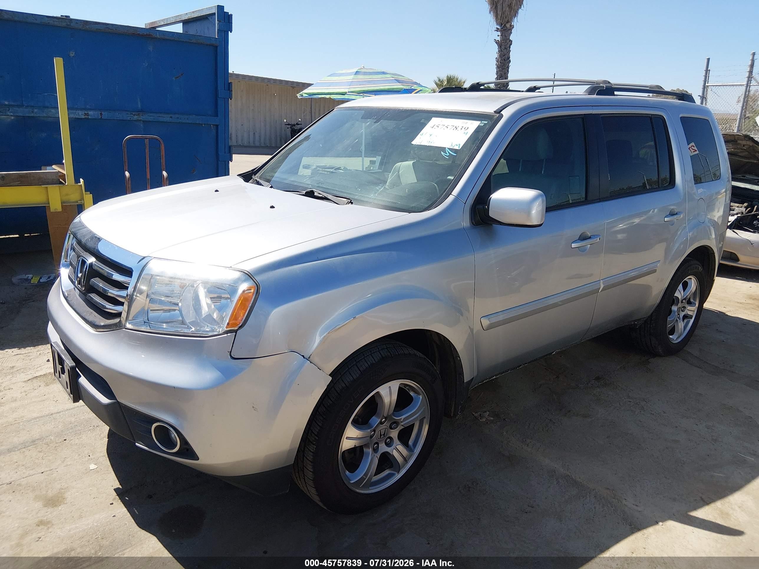 2013 Honda Pilot Ex Silver vin: 5FNYF4H41DB025173