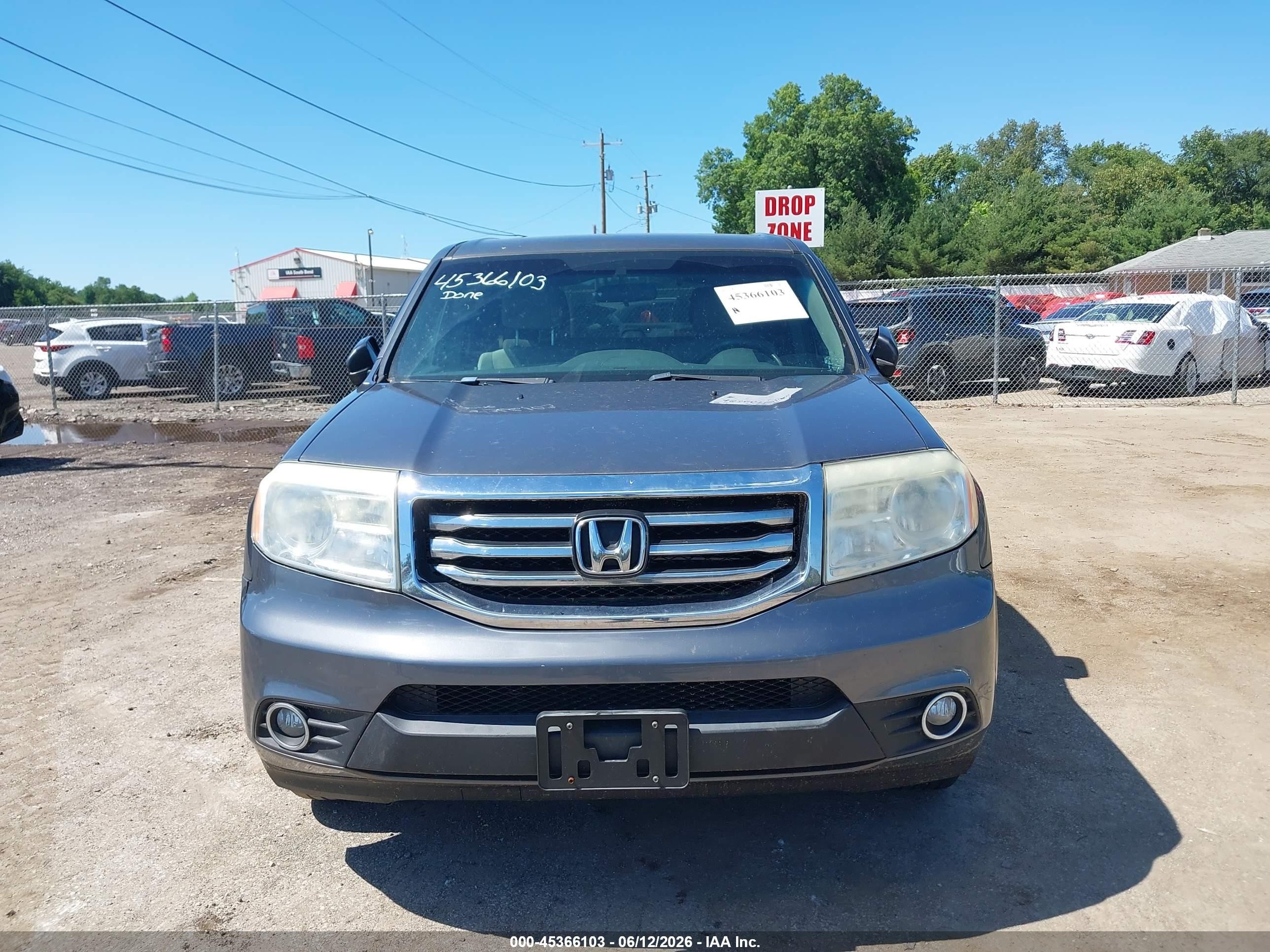 2013 Honda Pilot Ex Gray vin: 5FNYF4H41DB034651