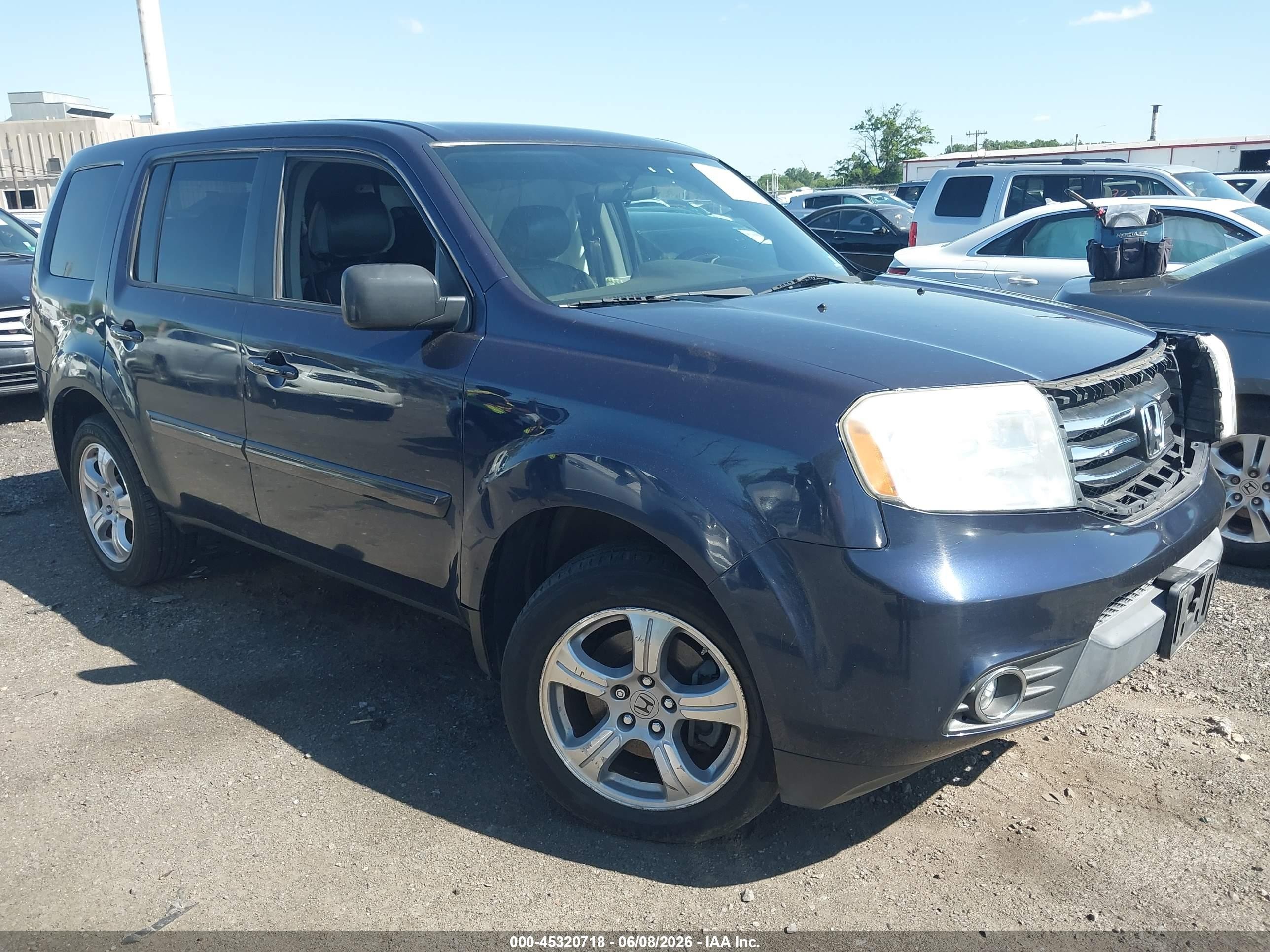2014 Honda Pilot Ex Синий vin: 5FNYF4H41EB011274