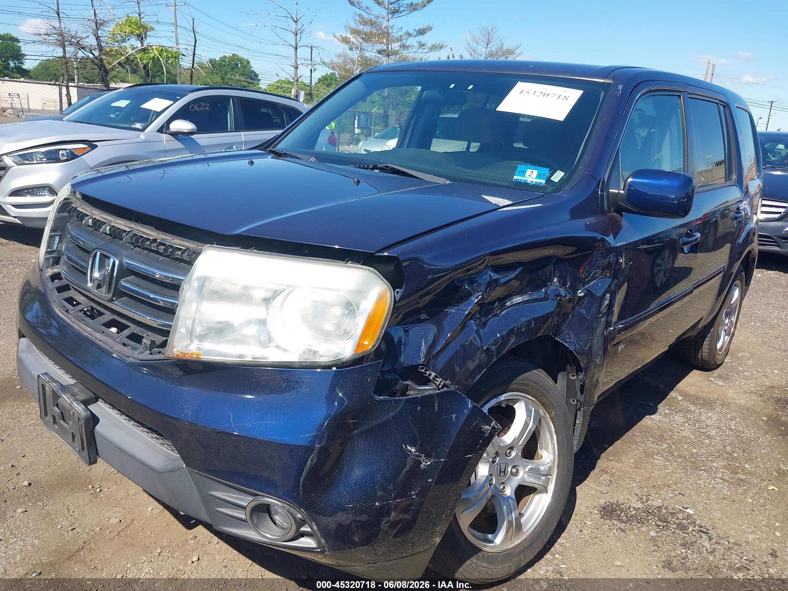 2014 Honda Pilot Ex Синий vin: 5FNYF4H41EB011274