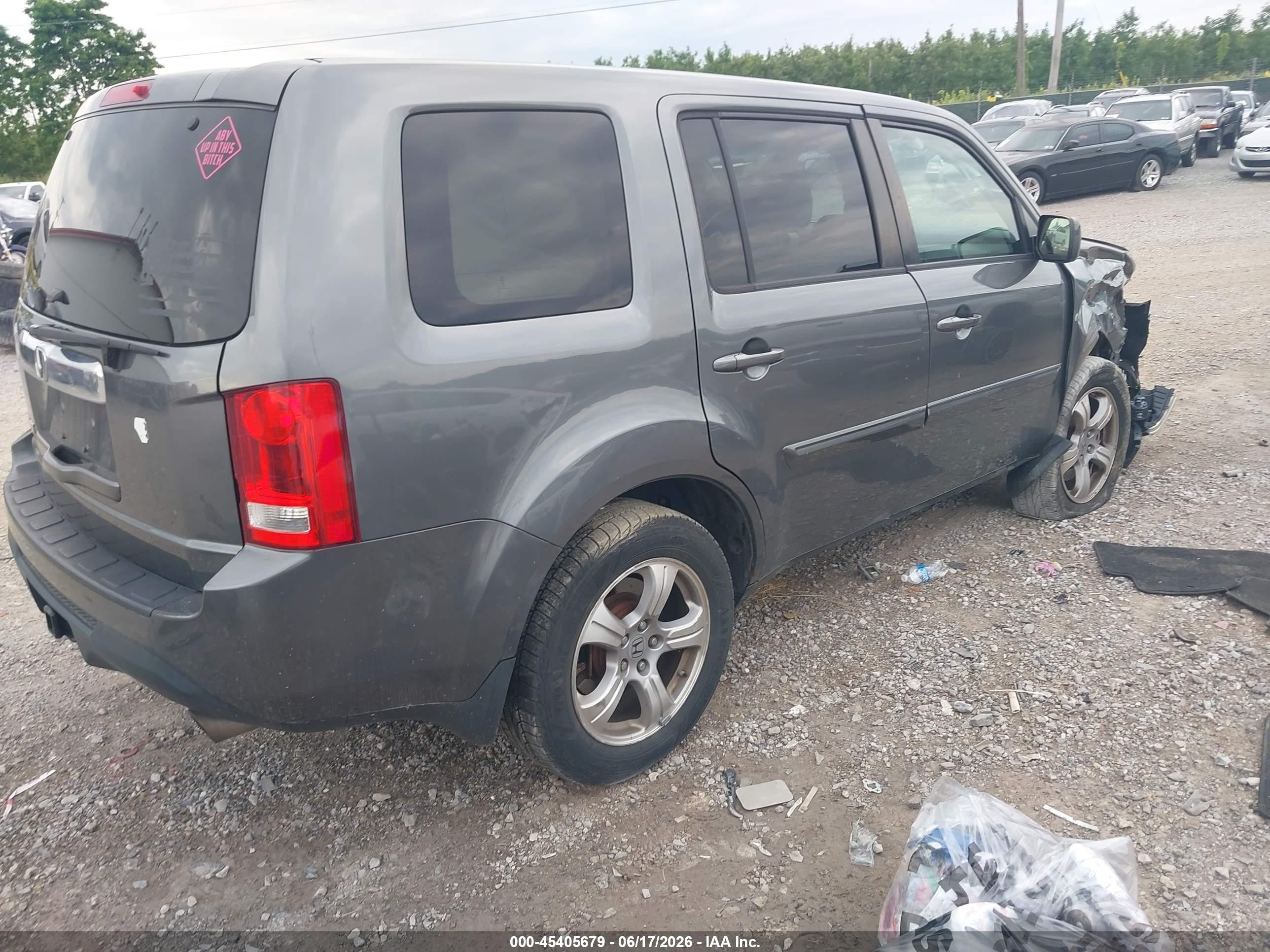 2013 Honda Pilot Ex Gray vin: 5FNYF4H42DB024713