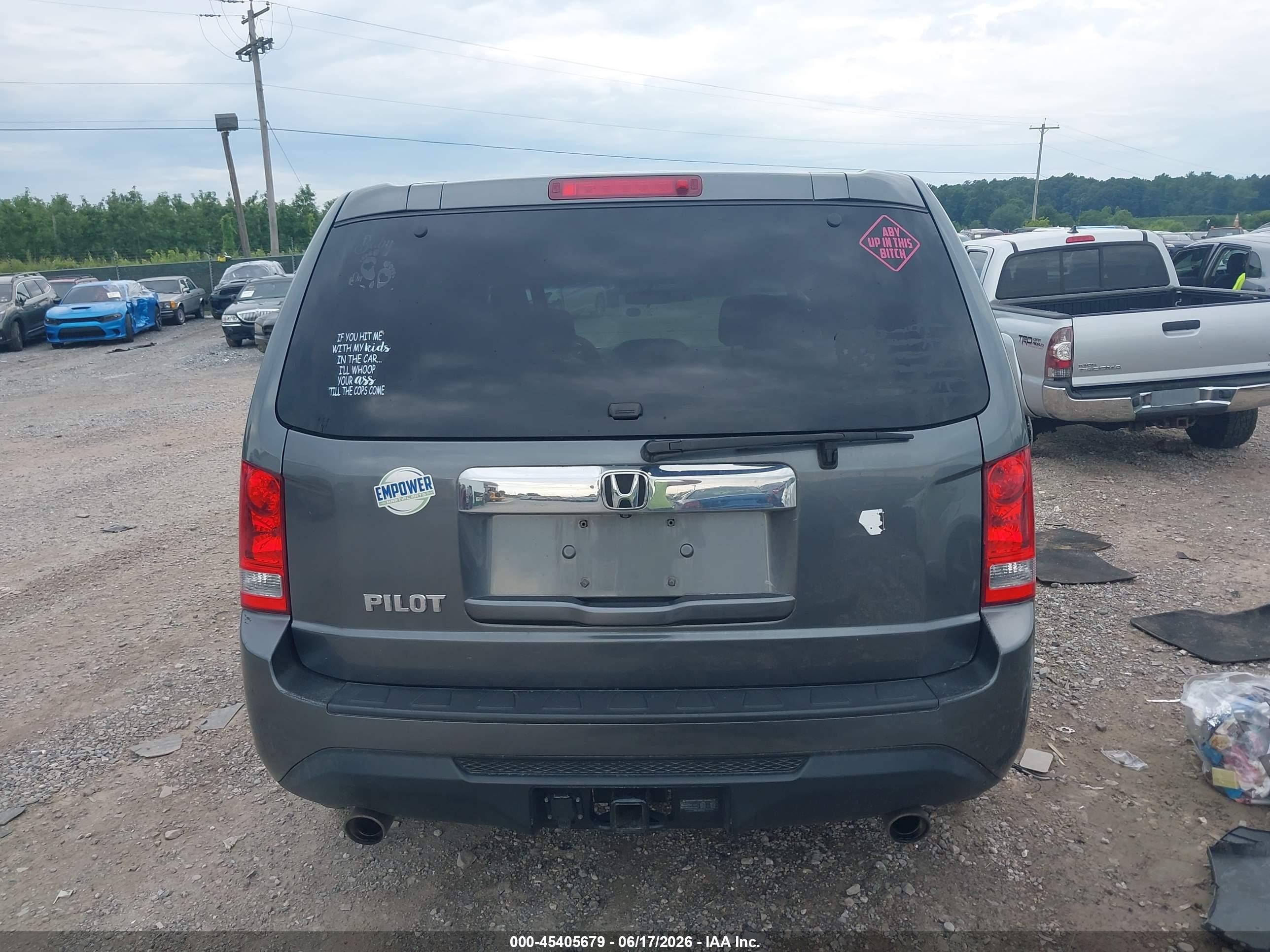 2013 Honda Pilot Ex Gray vin: 5FNYF4H42DB024713