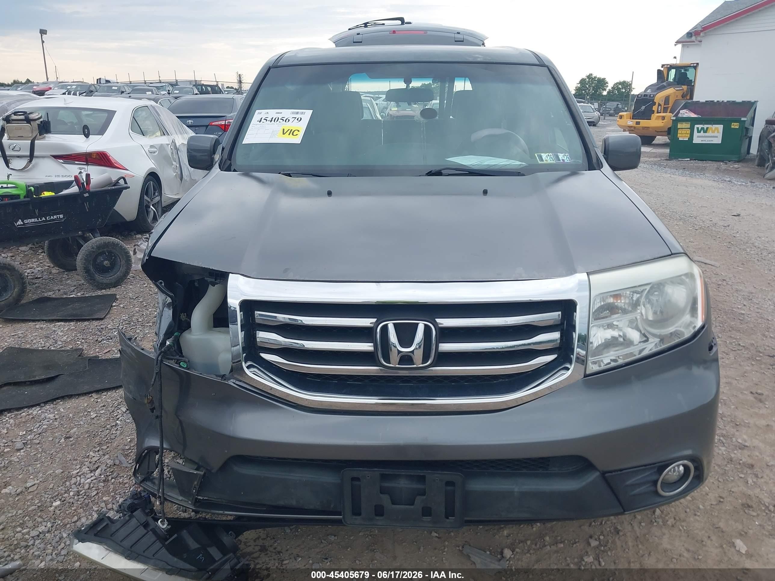 2013 Honda Pilot Ex Gray vin: 5FNYF4H42DB024713