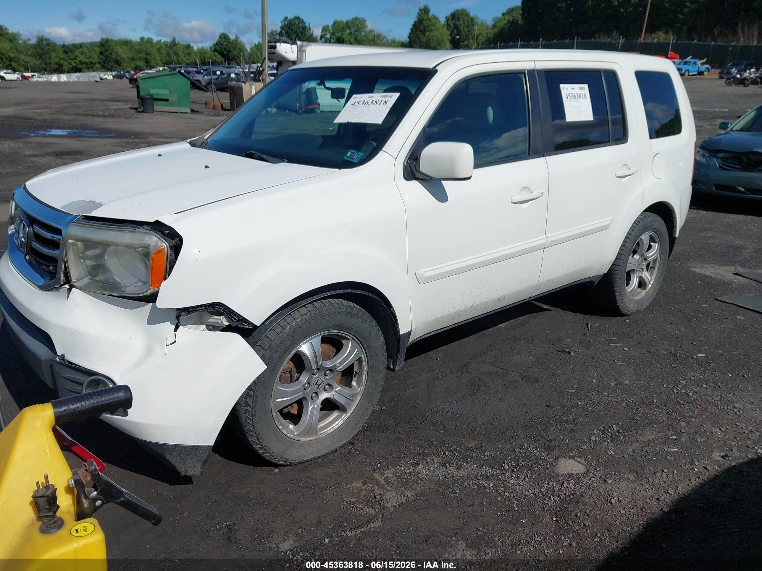2013 Honda Pilot Ex White vin: 5FNYF4H42DB077590