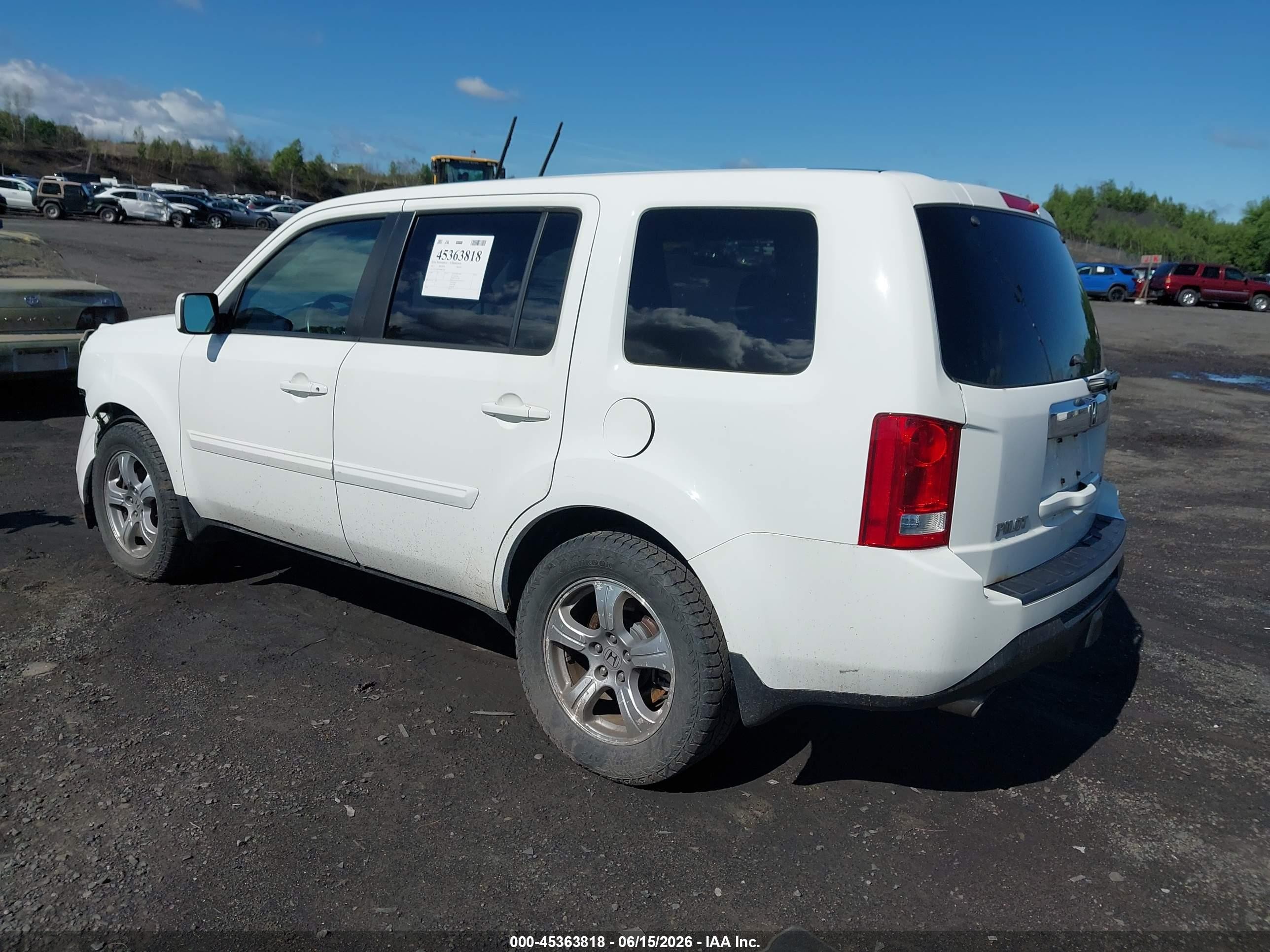 2013 Honda Pilot Ex White vin: 5FNYF4H42DB077590