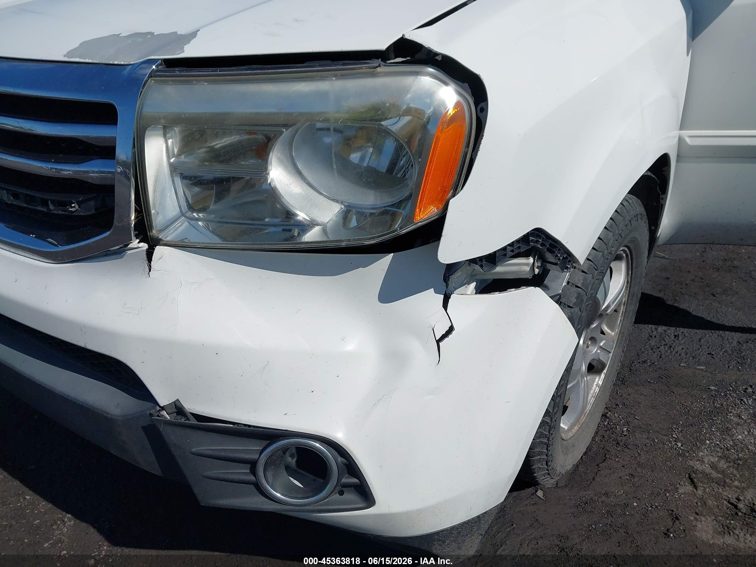 2013 Honda Pilot Ex White vin: 5FNYF4H42DB077590