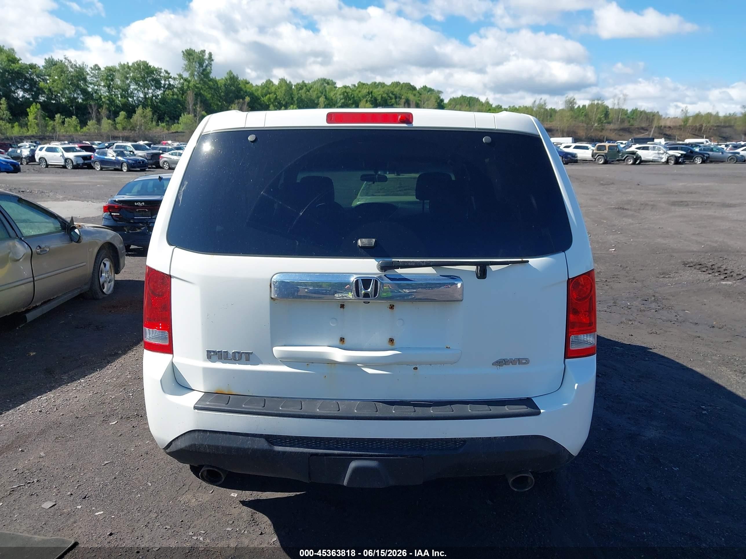 2013 Honda Pilot Ex White vin: 5FNYF4H42DB077590