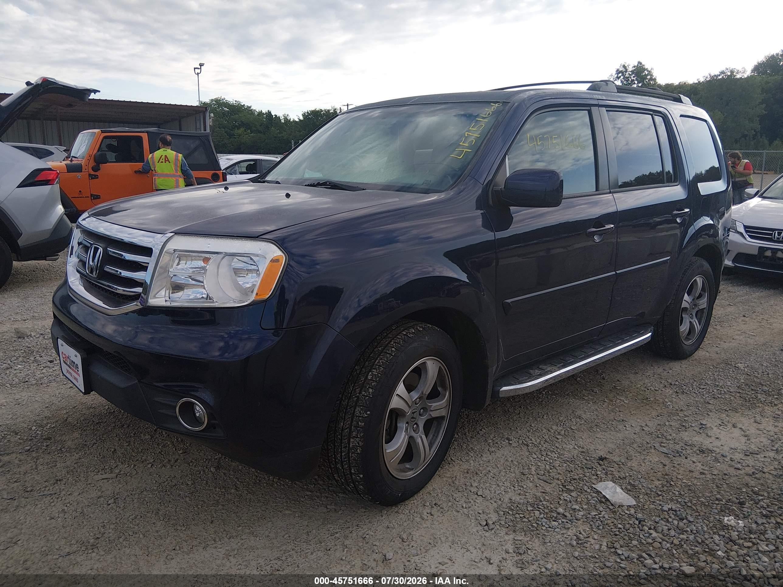 2014 Honda Pilot Ex Blue vin: 5FNYF4H42EB002048