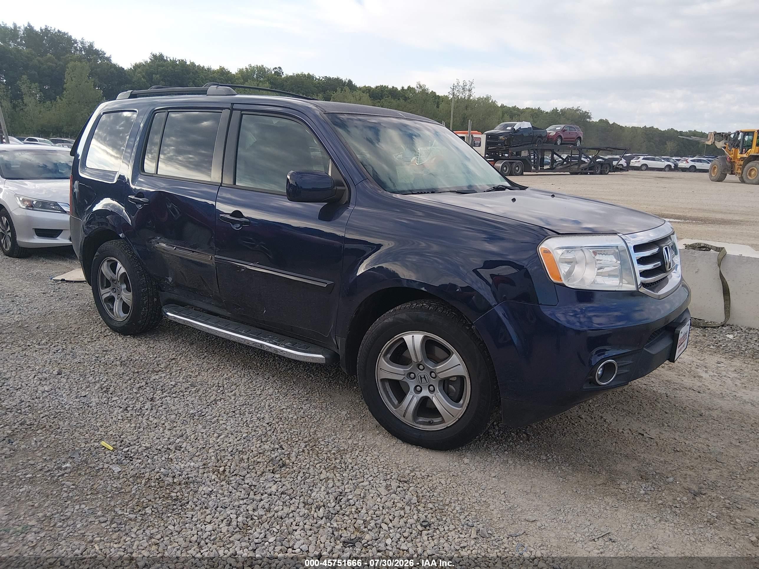 2014 Honda Pilot Ex Blue vin: 5FNYF4H42EB002048