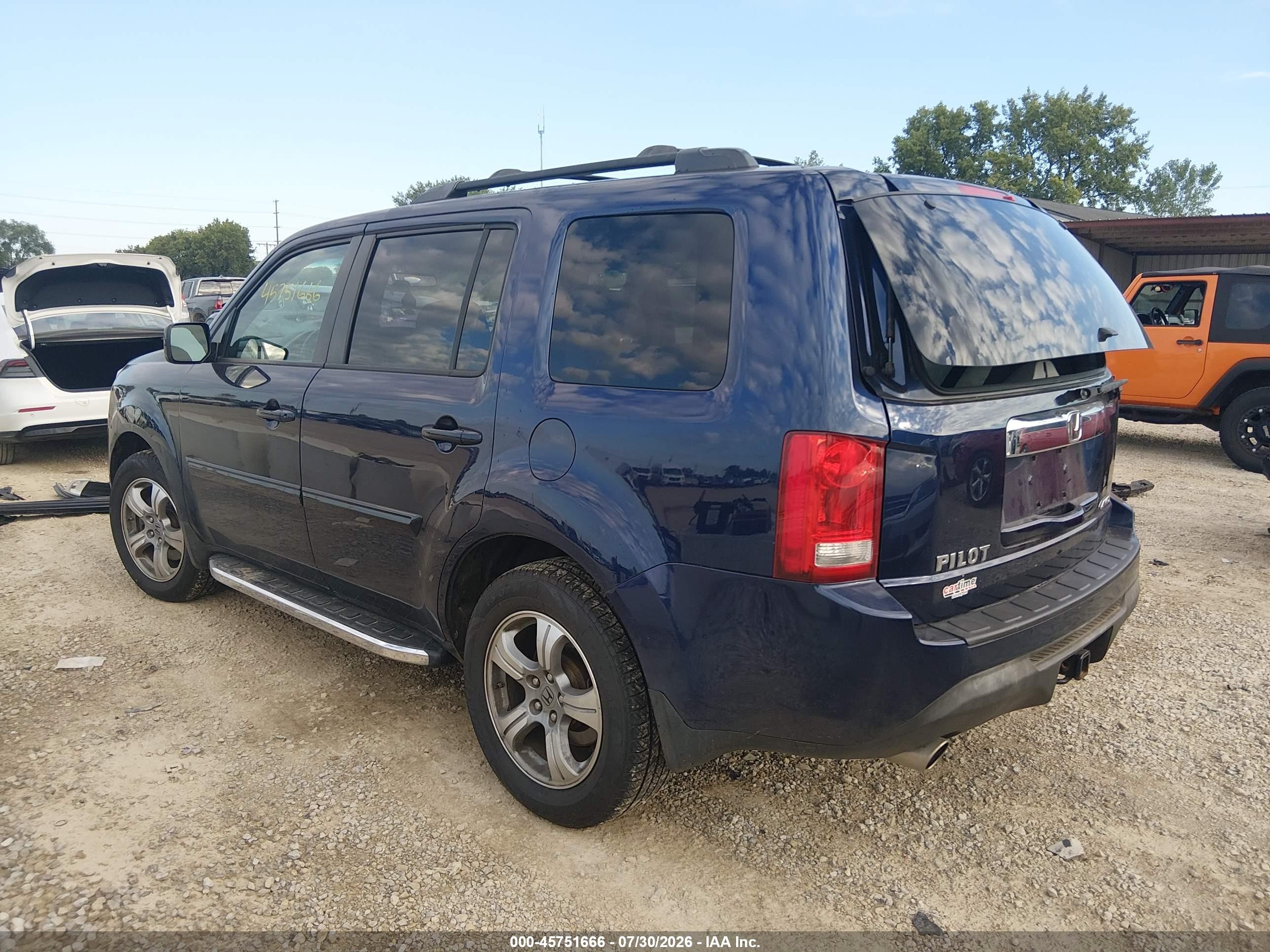 2014 Honda Pilot Ex Blue vin: 5FNYF4H42EB002048