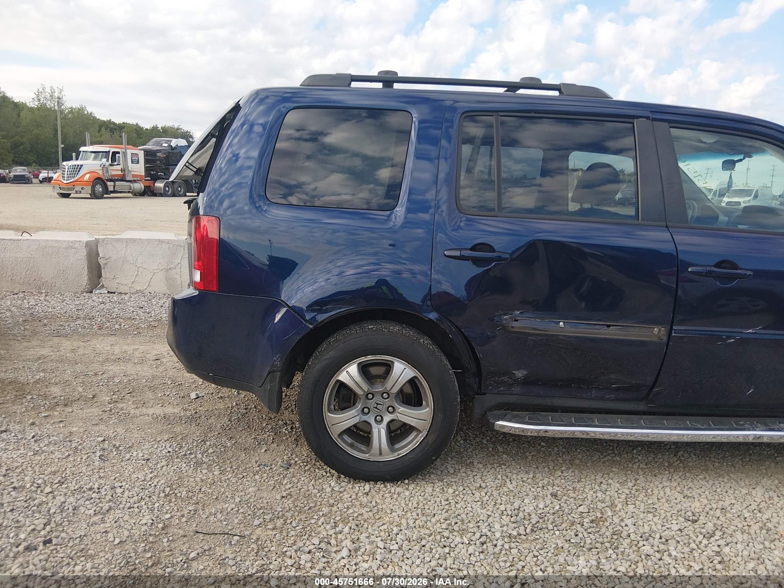 2014 Honda Pilot Ex Blue vin: 5FNYF4H42EB002048