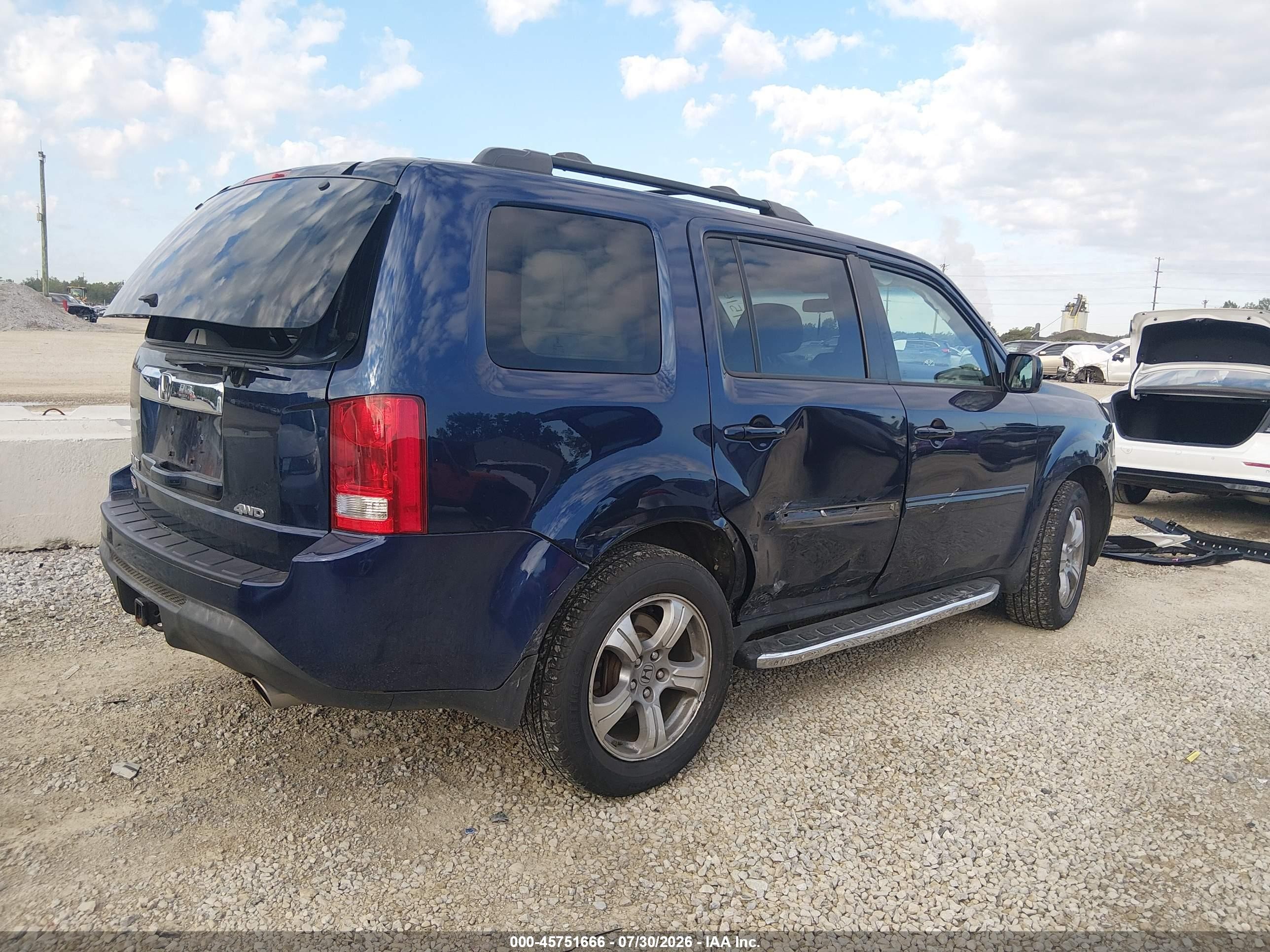 2014 Honda Pilot Ex Blue vin: 5FNYF4H42EB002048
