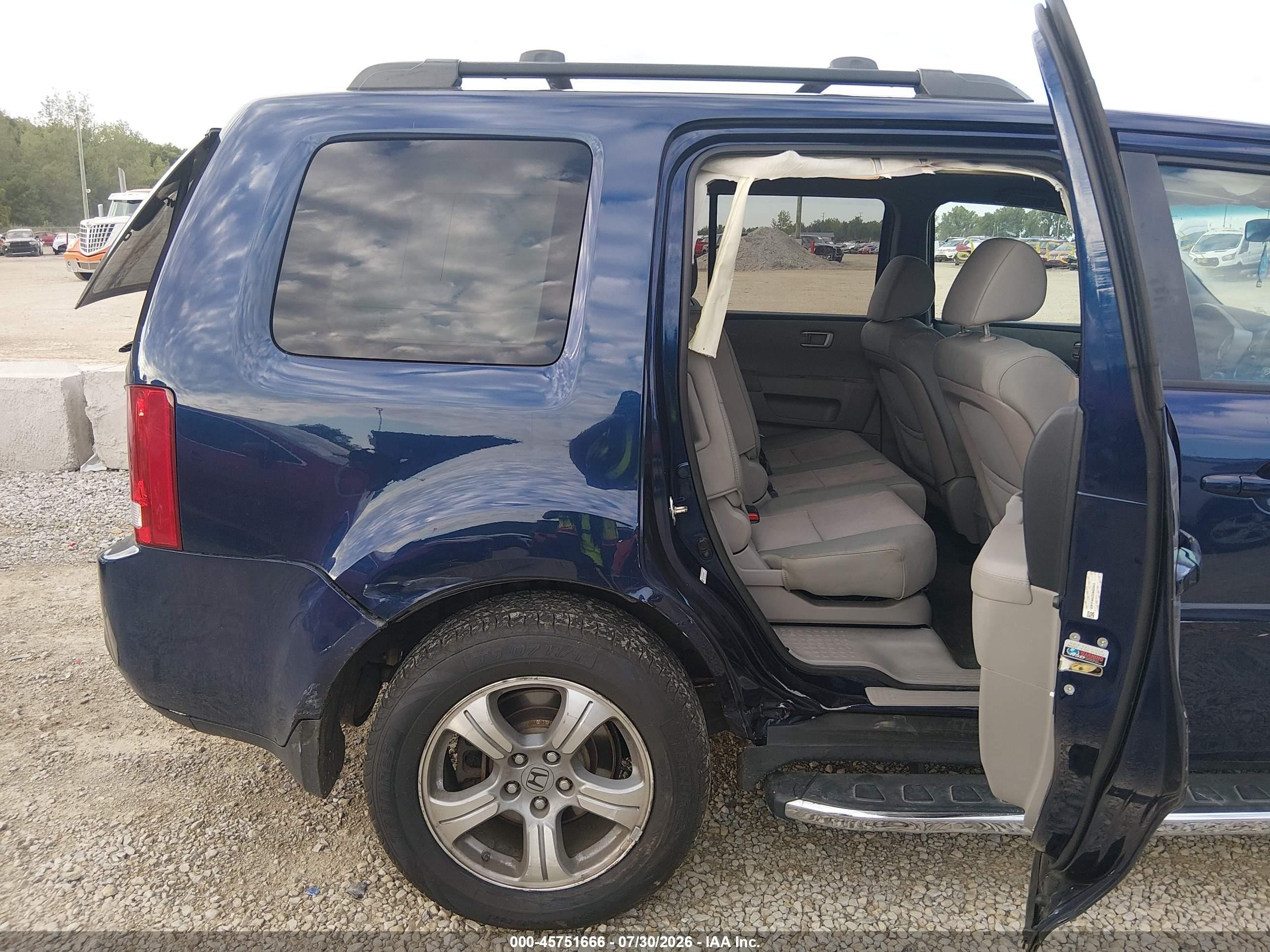 2014 Honda Pilot Ex Blue vin: 5FNYF4H42EB002048