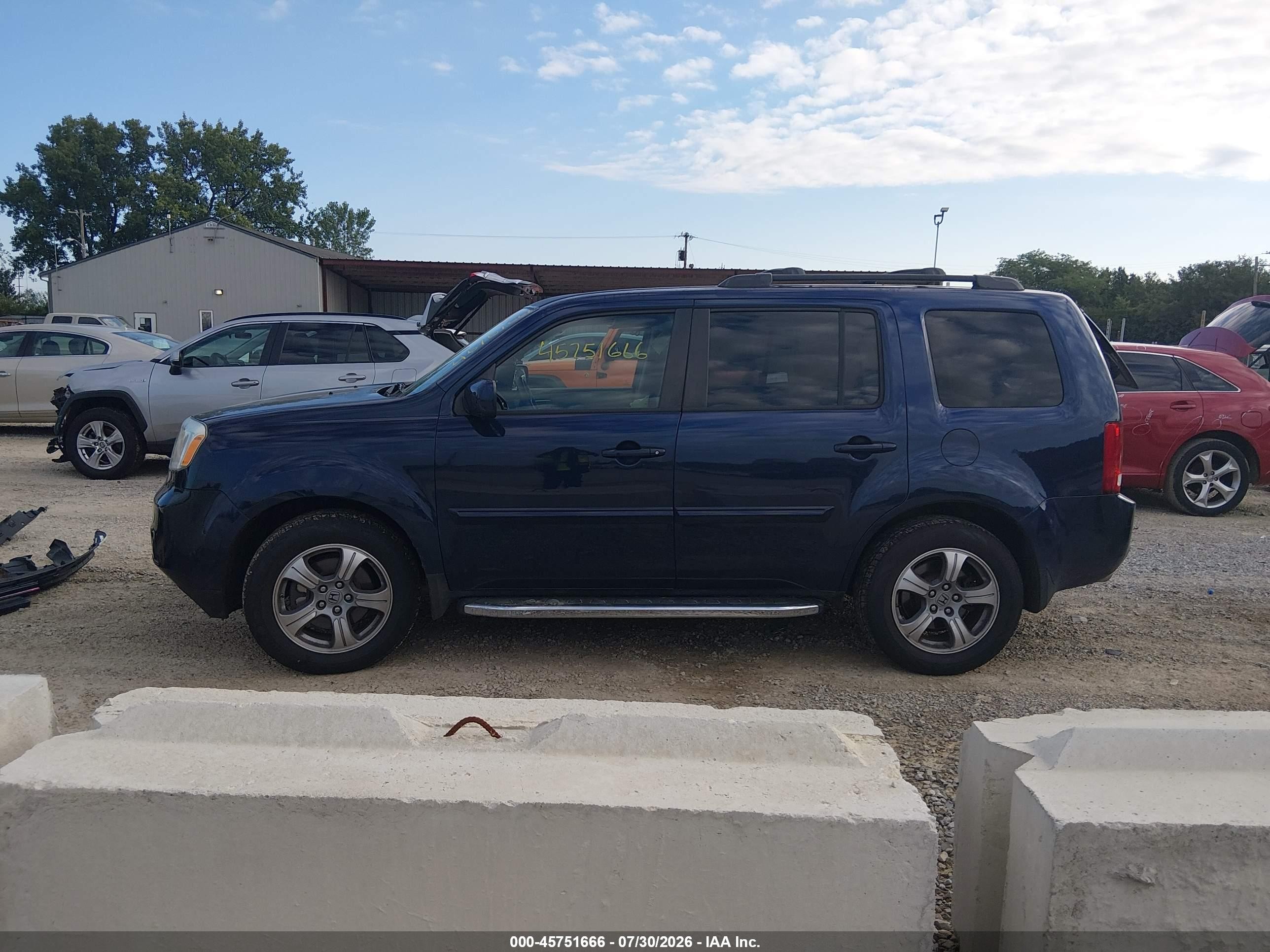 2014 Honda Pilot Ex Blue vin: 5FNYF4H42EB002048