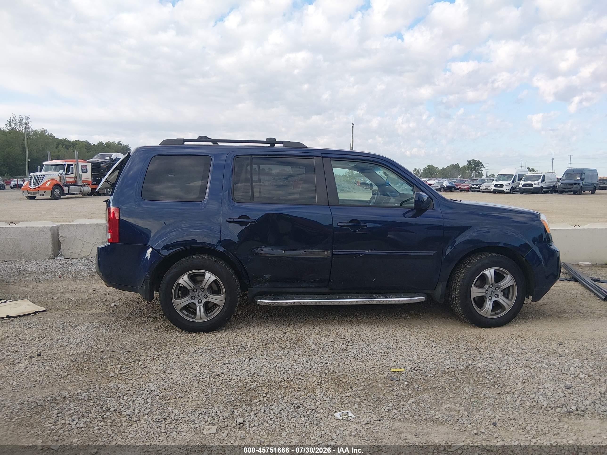 2014 Honda Pilot Ex Blue vin: 5FNYF4H42EB002048