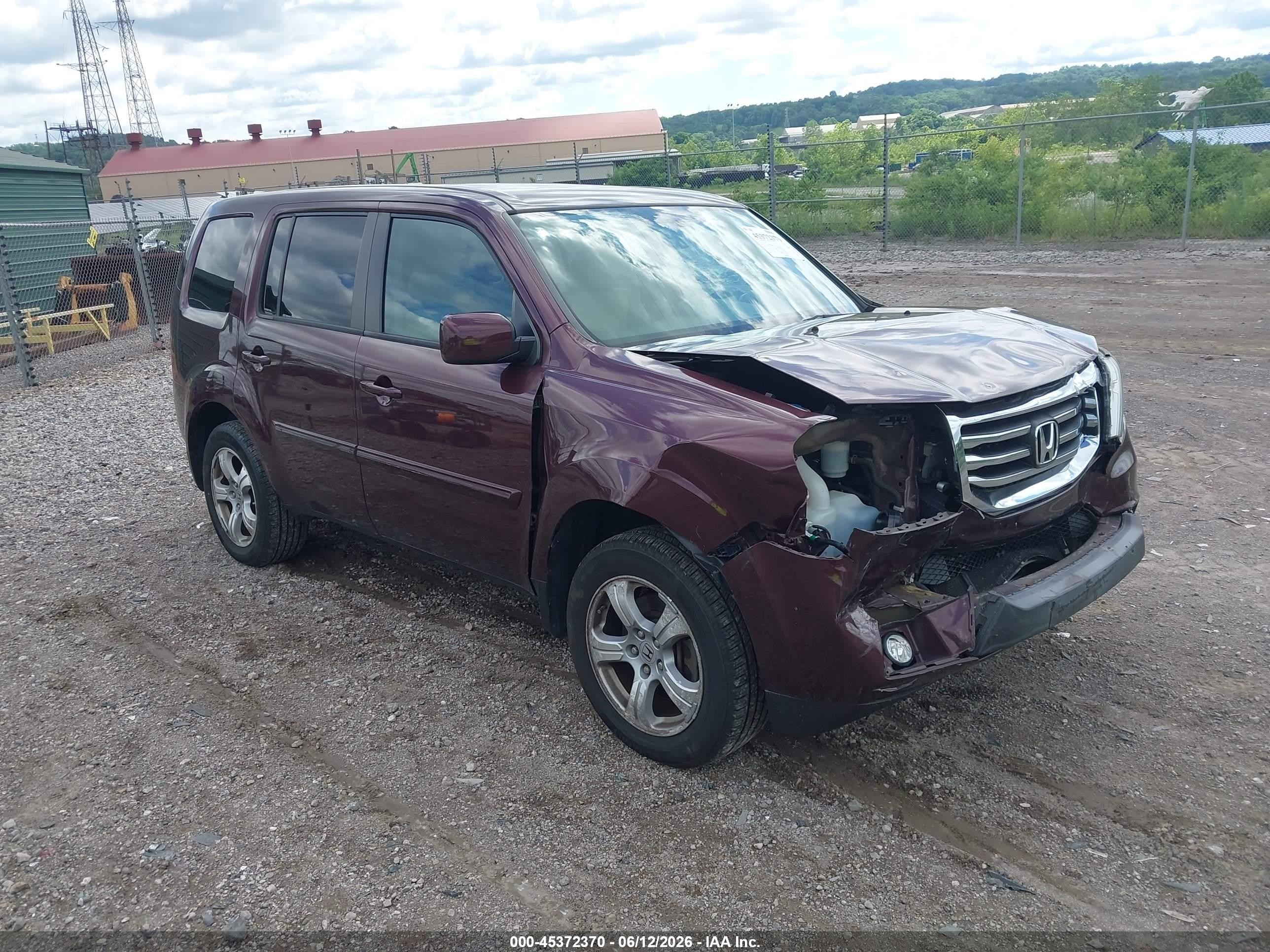 2015 Honda Pilot Ex Бордовый vin: 5FNYF4H43FB008264