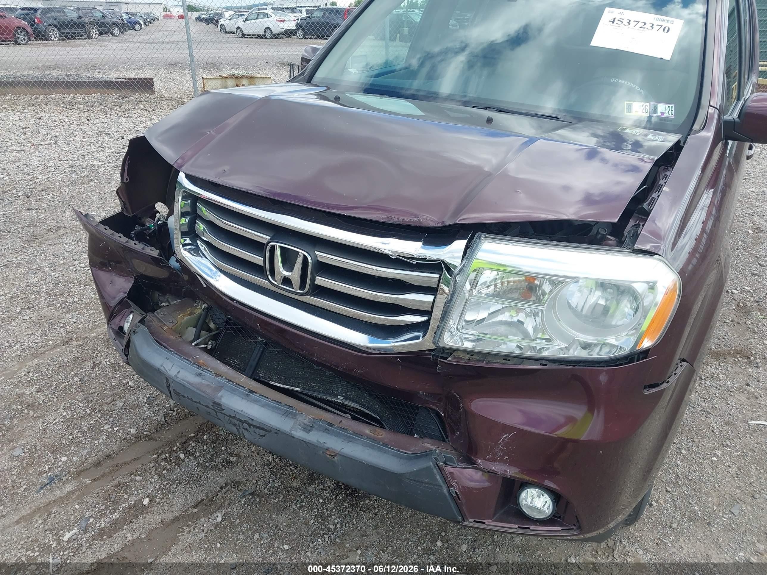 2015 Honda Pilot Ex Burgundy vin: 5FNYF4H43FB008264