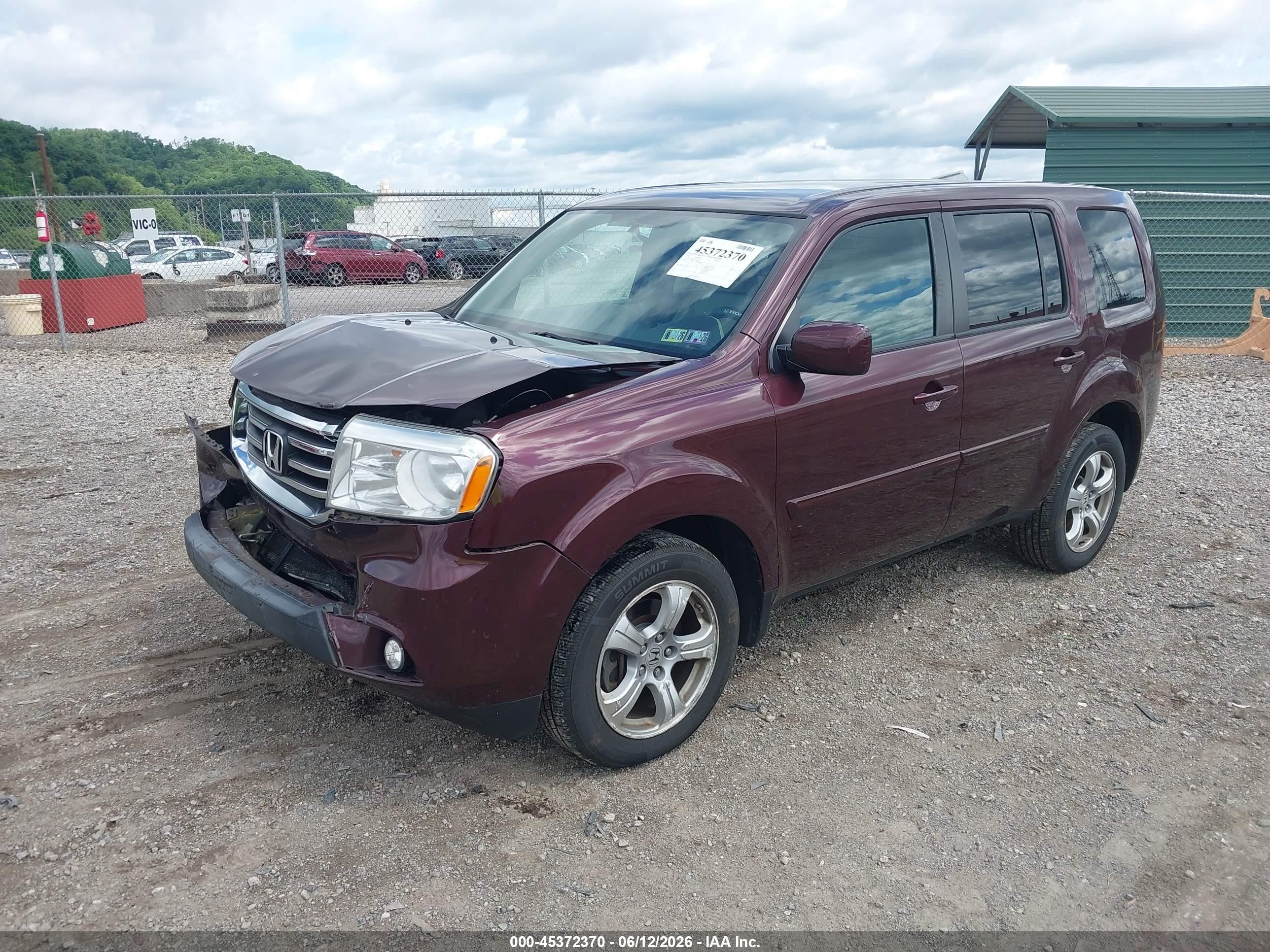 2015 Honda Pilot Ex Burgundy vin: 5FNYF4H43FB008264